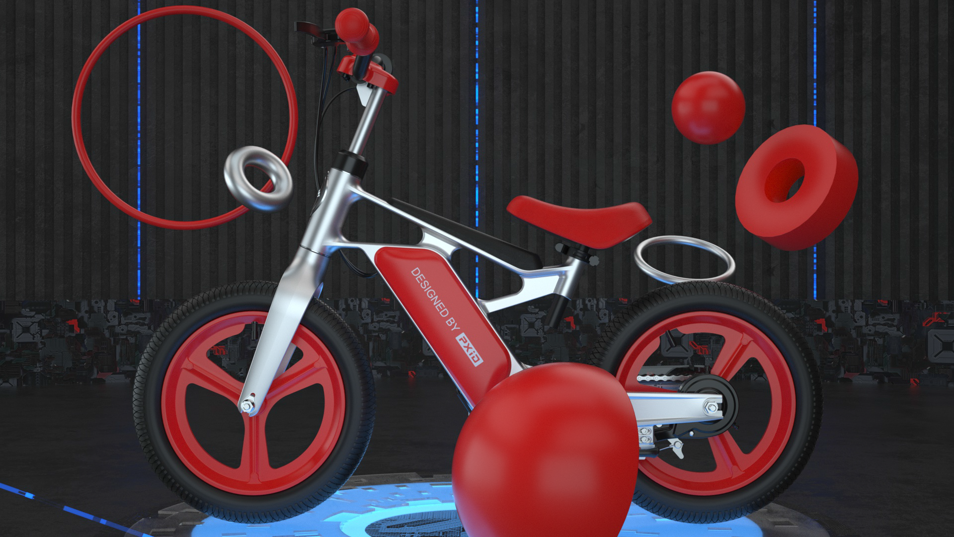 Video animation，3D display，Children's power assisted scooter，Creative video，Sense of science and technology，