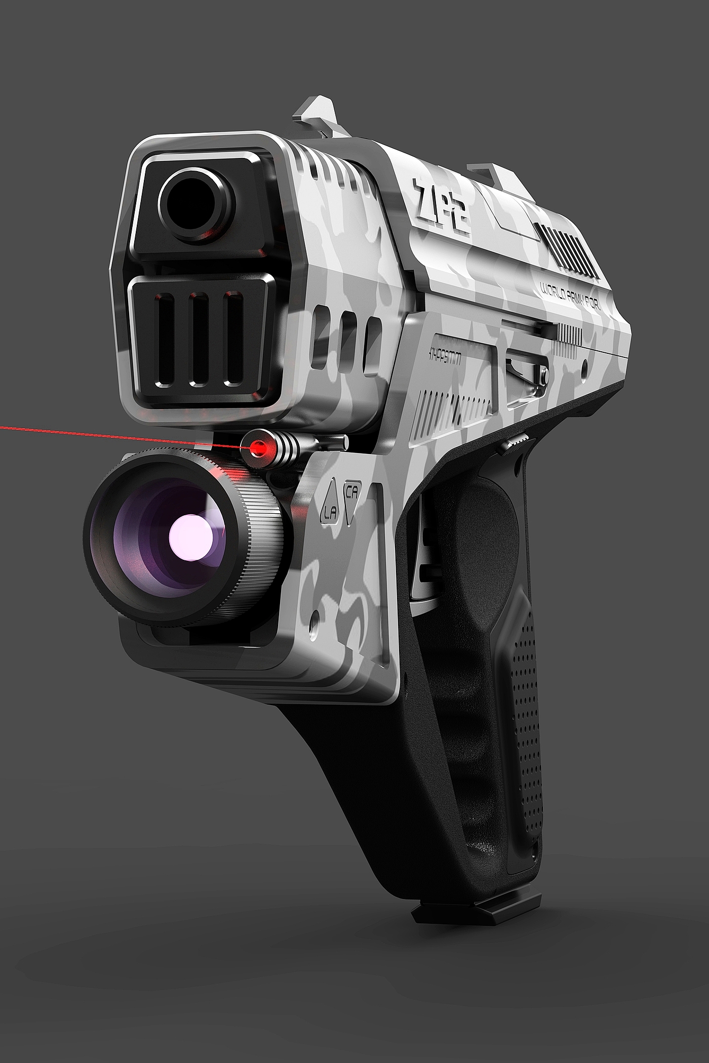 Game props，3D modeling，Rendering Design，Pistol，Assault gun，