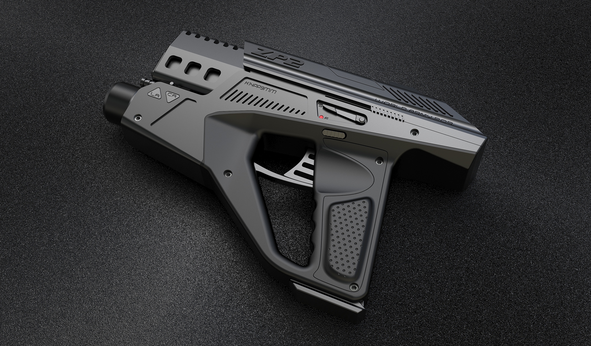 Game props，3D modeling，Rendering Design，Pistol，Assault gun，