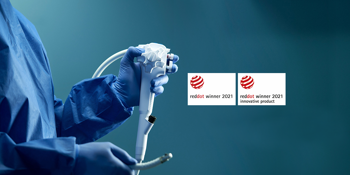 2021 red dot product design award，Ambu ®  aScope ™，Duodenoscopy，disposable，