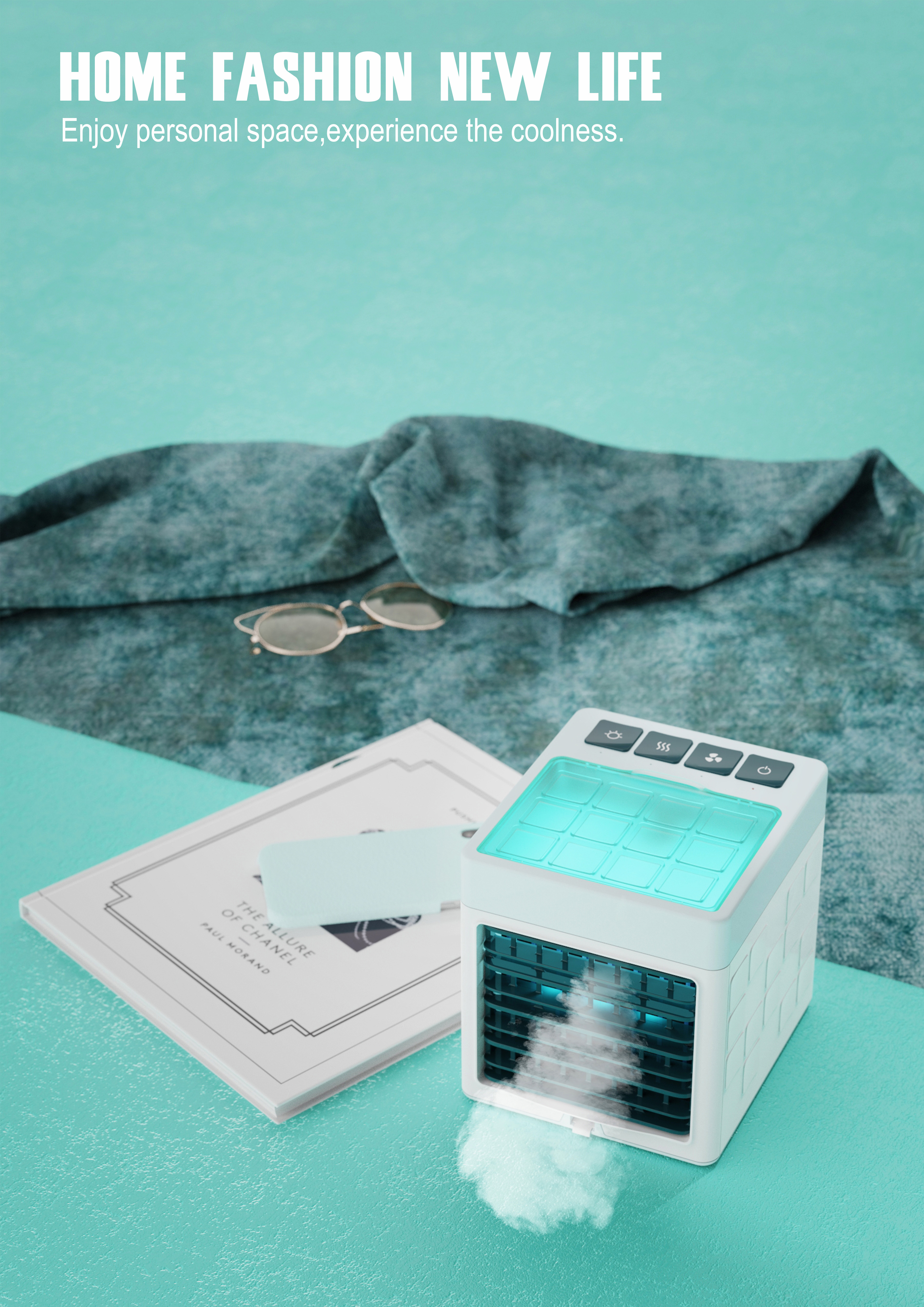 Small fan，Humidifier，product design，Humidification fan，Cooling fan，Desktop fan，ice block，