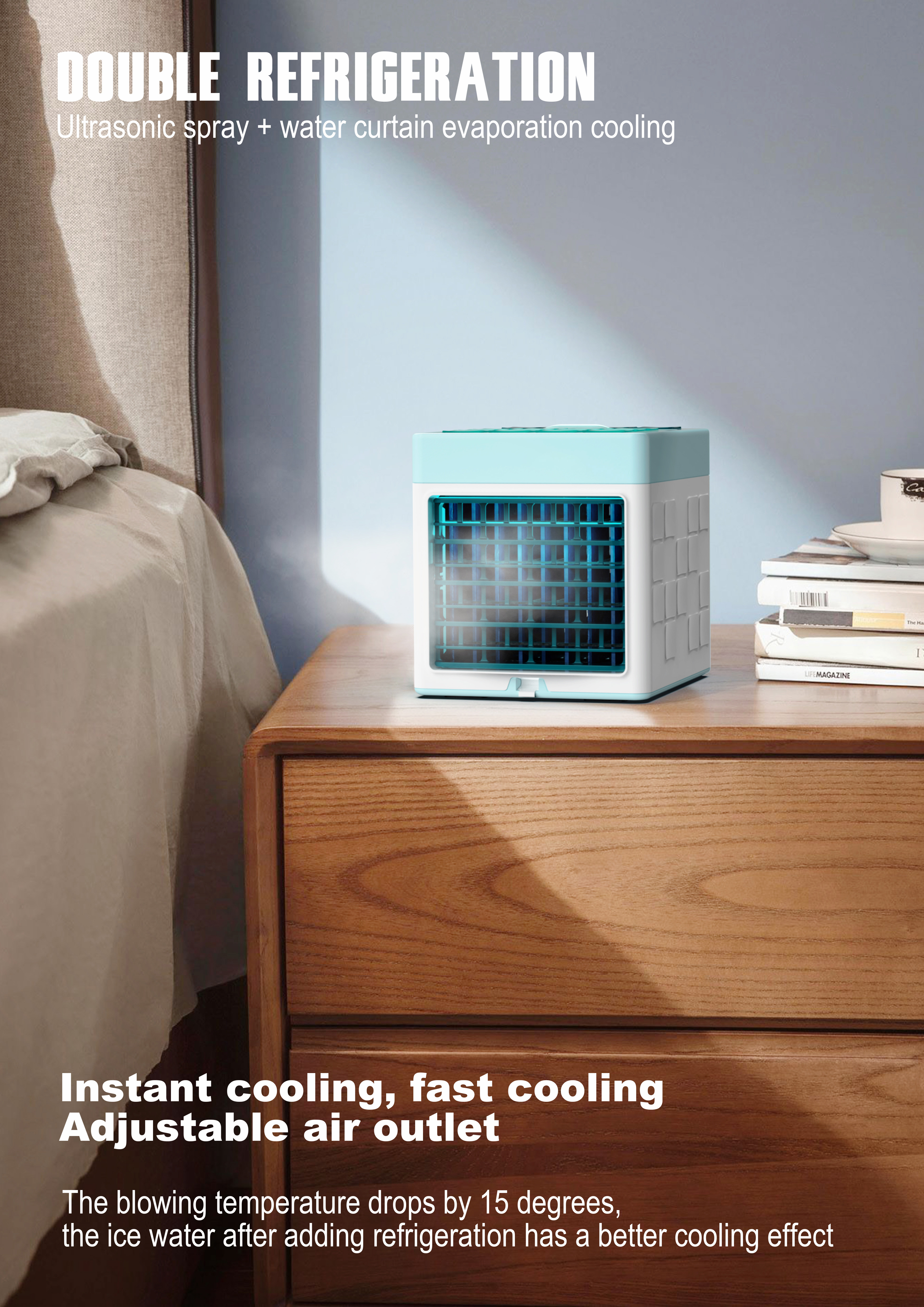 Small fan，Humidifier，product design，Humidification fan，Cooling fan，Desktop fan，ice block，