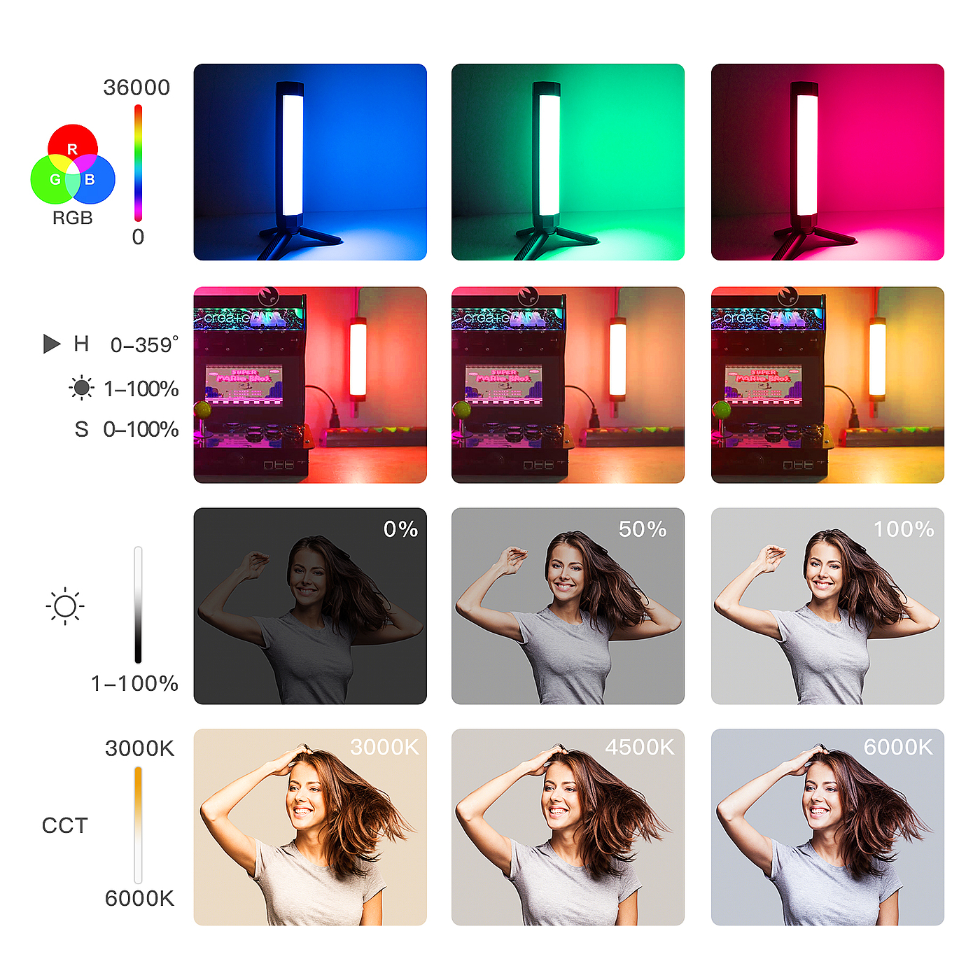 Photographic lamp，Portable lamp，Led fill light，Small portable，Photographic equipment，RGB fill light，Video light，