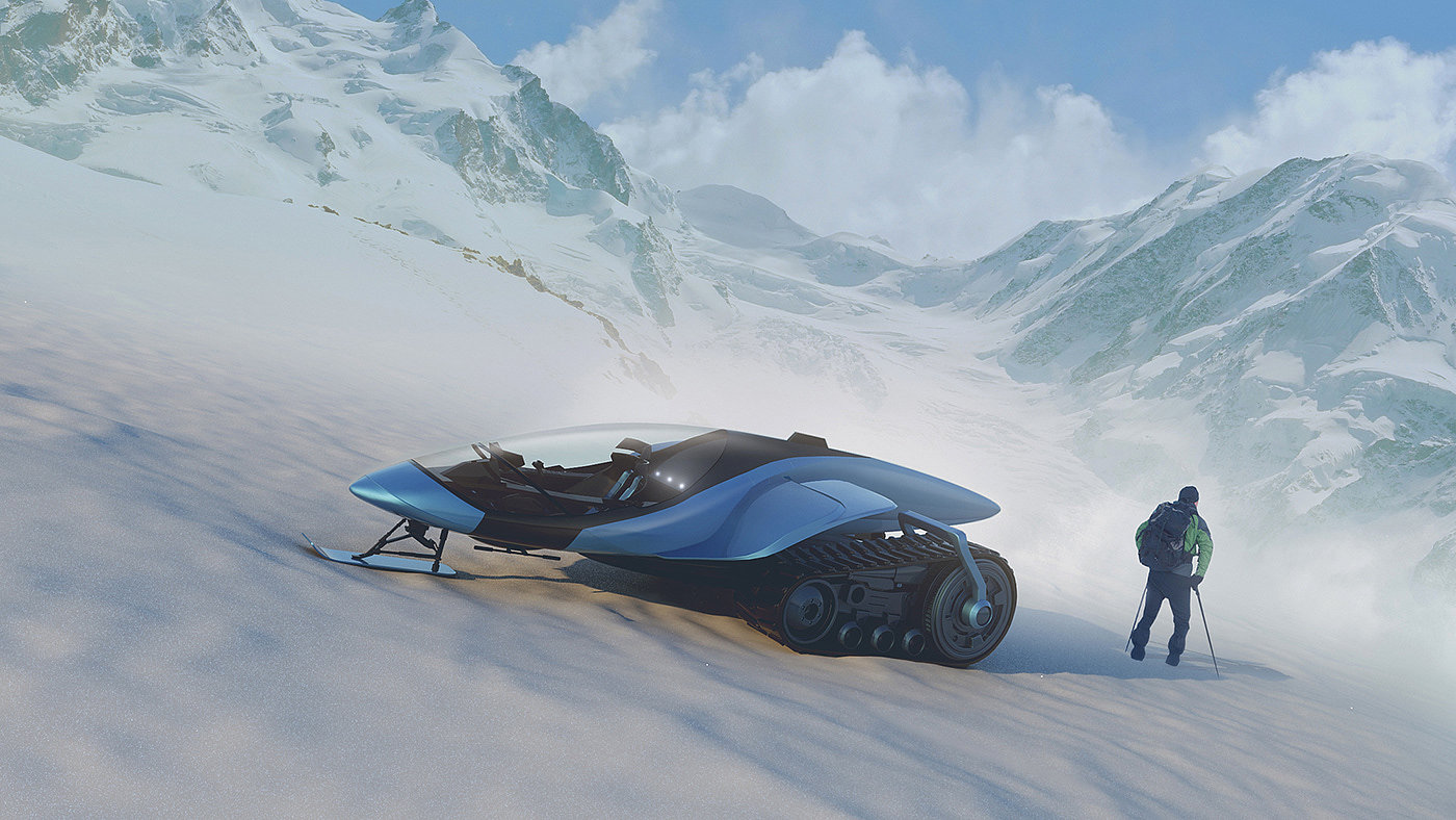 Snowmobile，概念设计，雪地车，