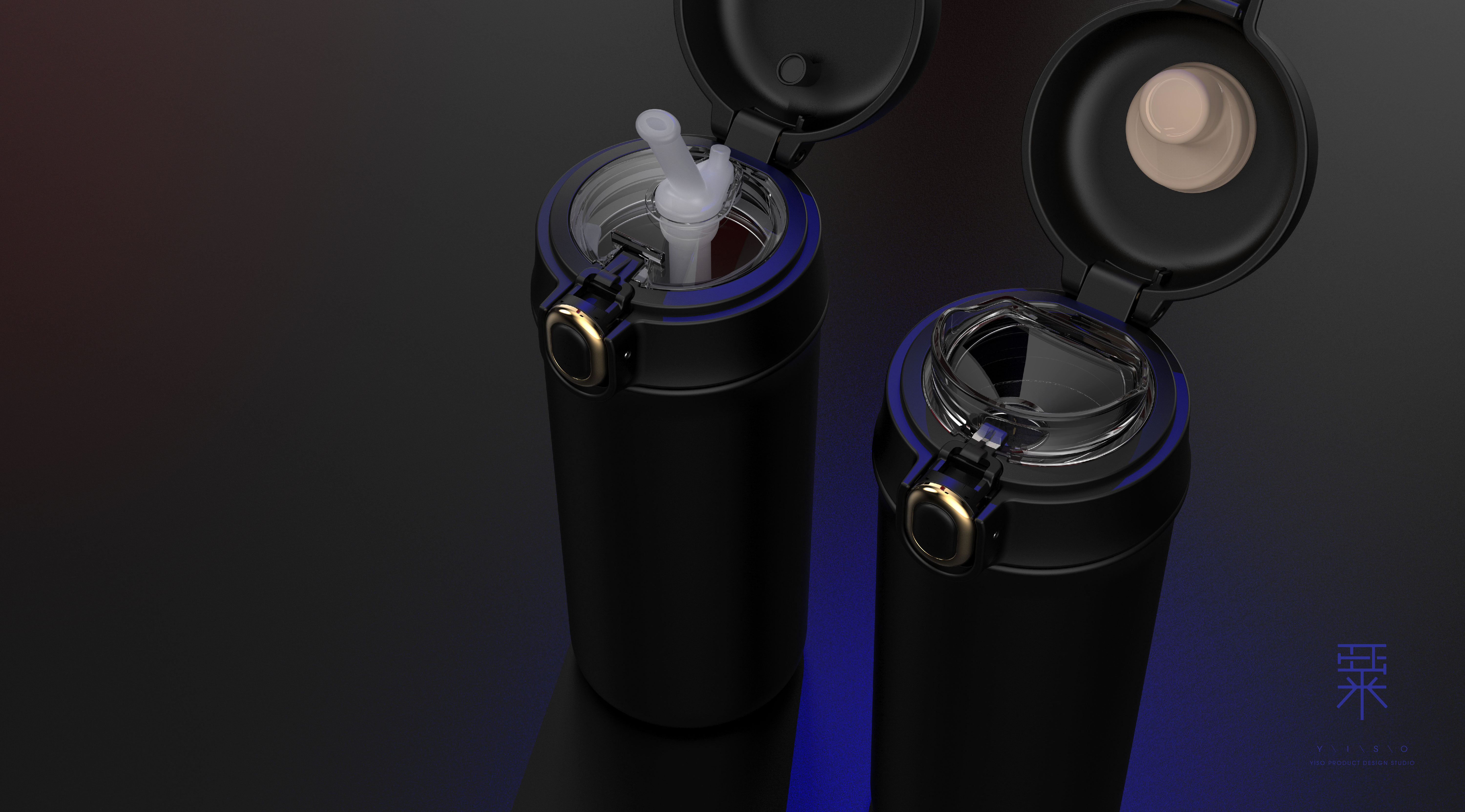 vacuum cup，flower receptacle，Bouncing cover，Double drink，fashion，Simplicity，