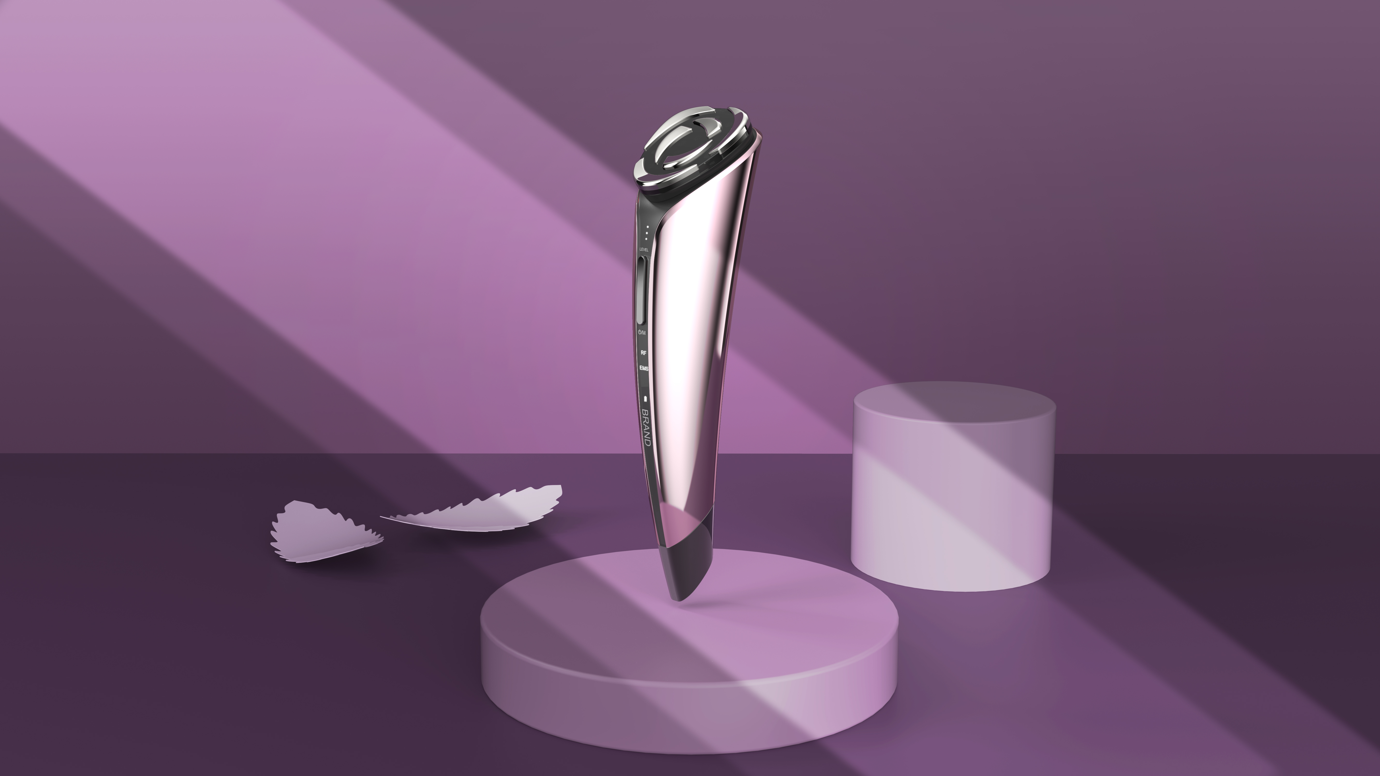 cosmetic instrument，EMS，RF，Radio frequency beauty instrument，petal，rose，Cool，Red light，