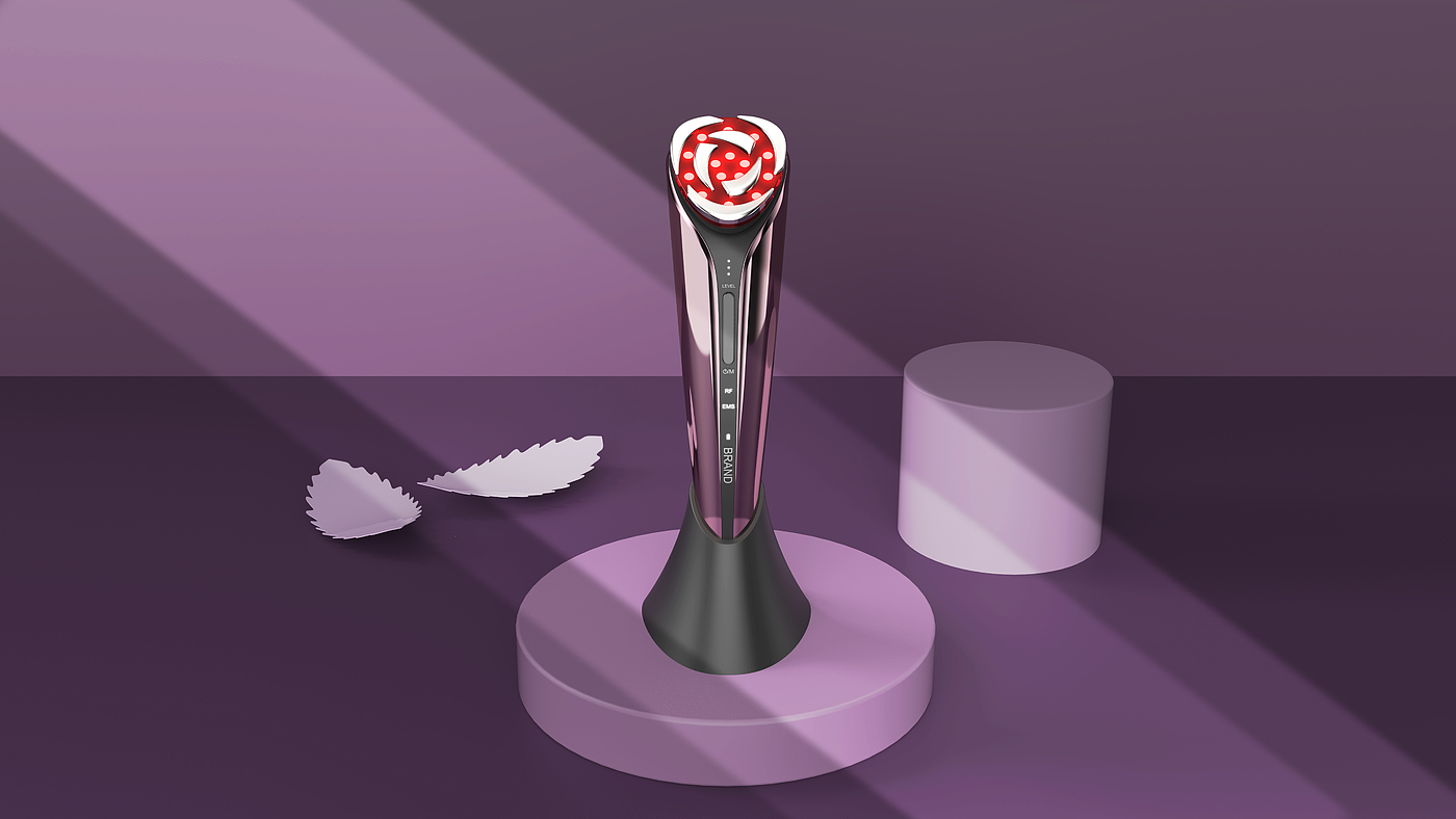 cosmetic instrument，EMS，RF，Radio frequency beauty instrument，petal，rose，Cool，Red light，