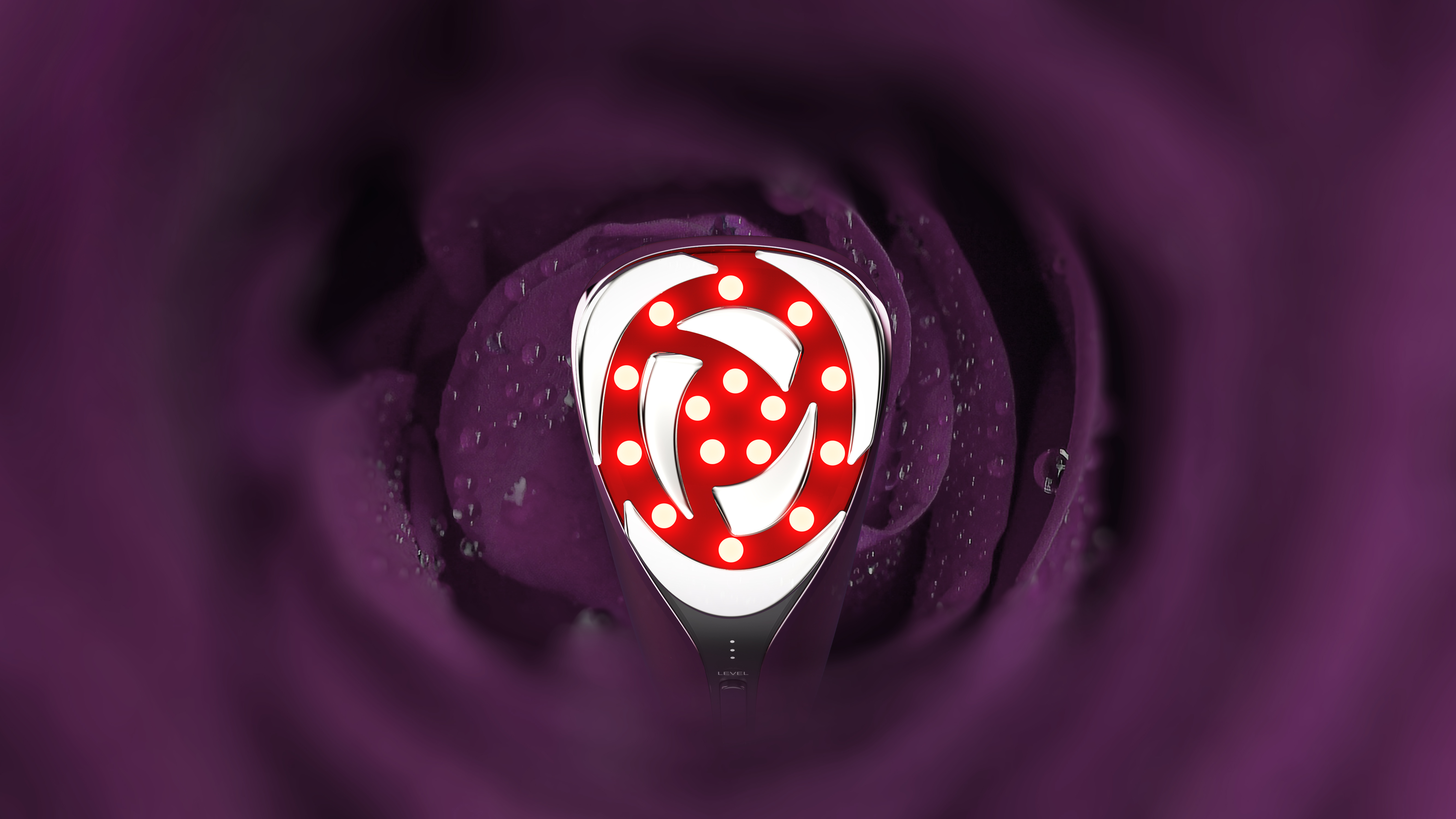 cosmetic instrument，EMS，RF，Radio frequency beauty instrument，petal，rose，Cool，Red light，