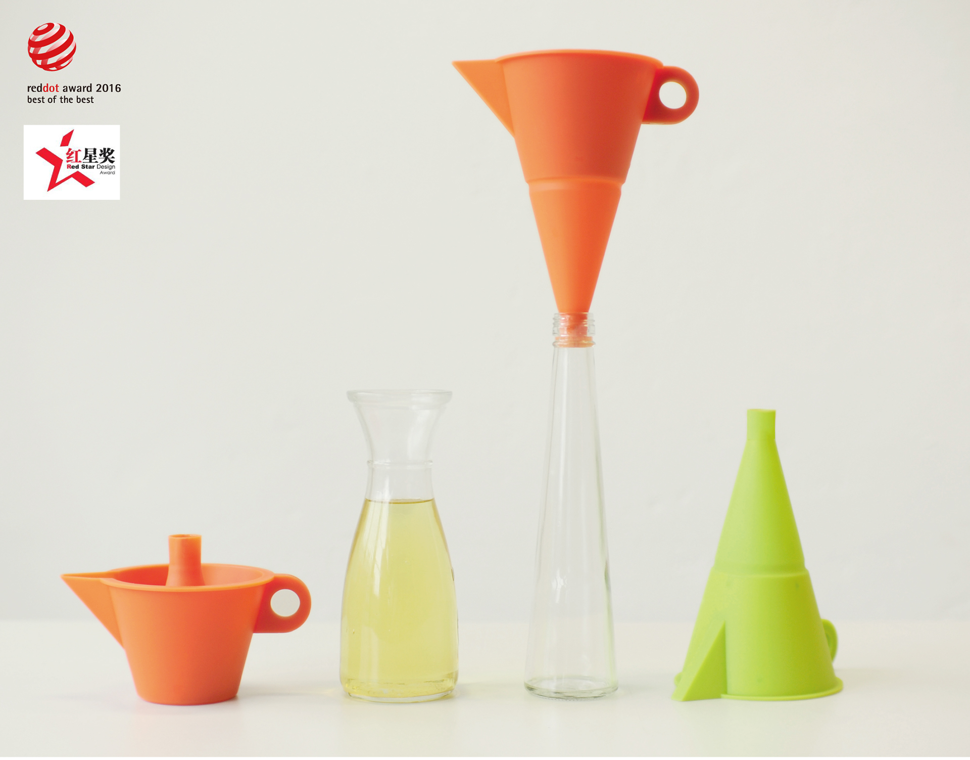 2016 red dot award，2016 Red Star Award，Kitchen funnel，Kitchen supplies，funnel，container，