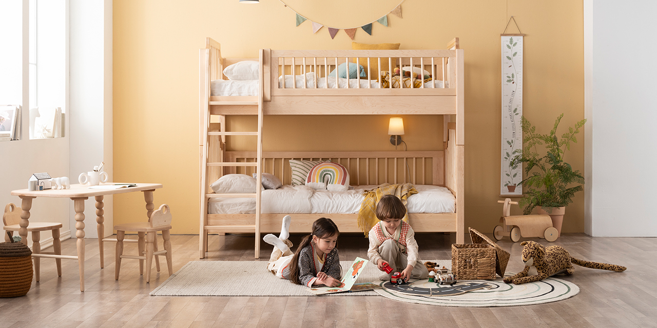 2021 red dot product design award，Children's Attic bed，Maple wood，