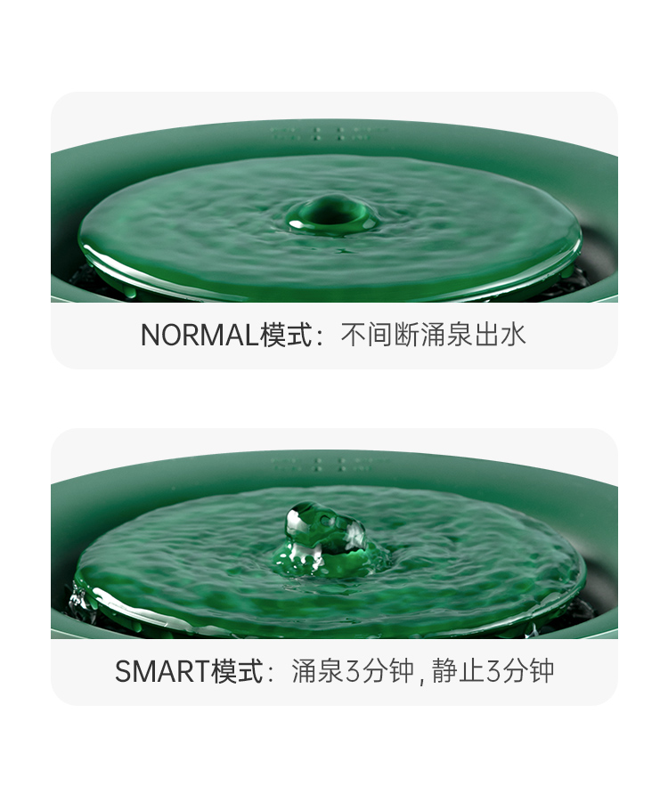 1. clean and accessible，2. Fully transparent water tank, clearly visible，3. UVC sterilization，4.2L large capacity，5. Listed，