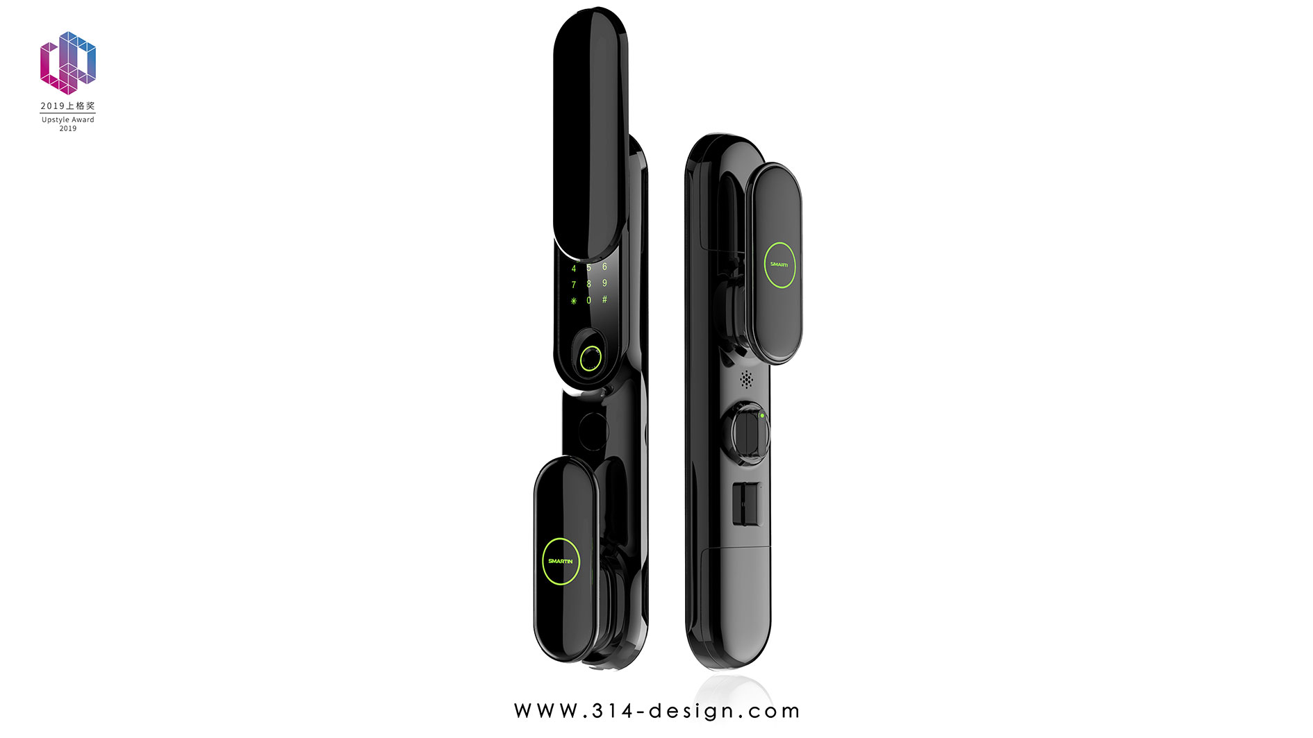 fashion，Sense of science and technology，Simplicity，Fingerprint lock，Intelligent lock，Three point thinking design，