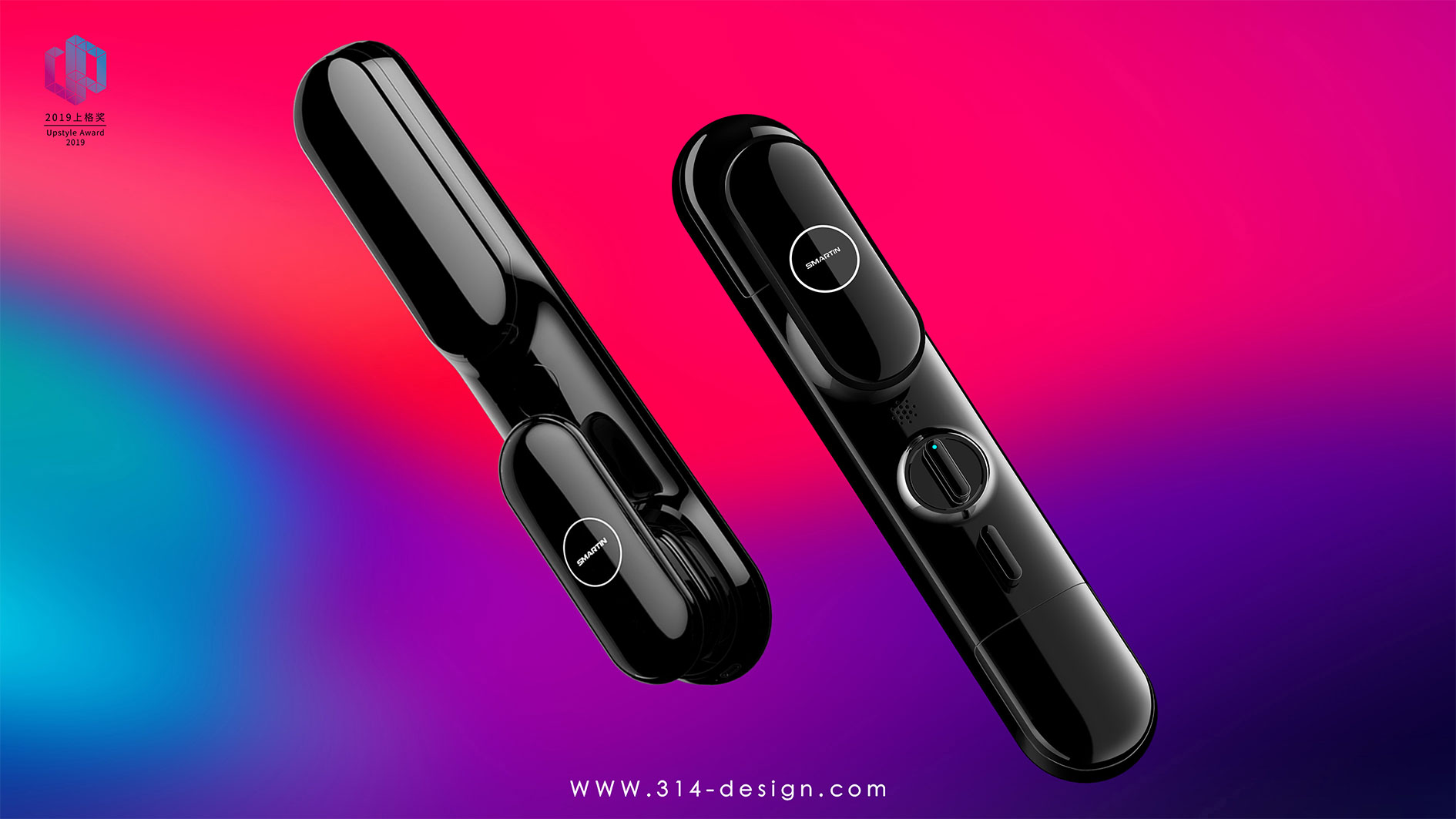 fashion，Sense of science and technology，Simplicity，Fingerprint lock，Intelligent lock，Three point thinking design，