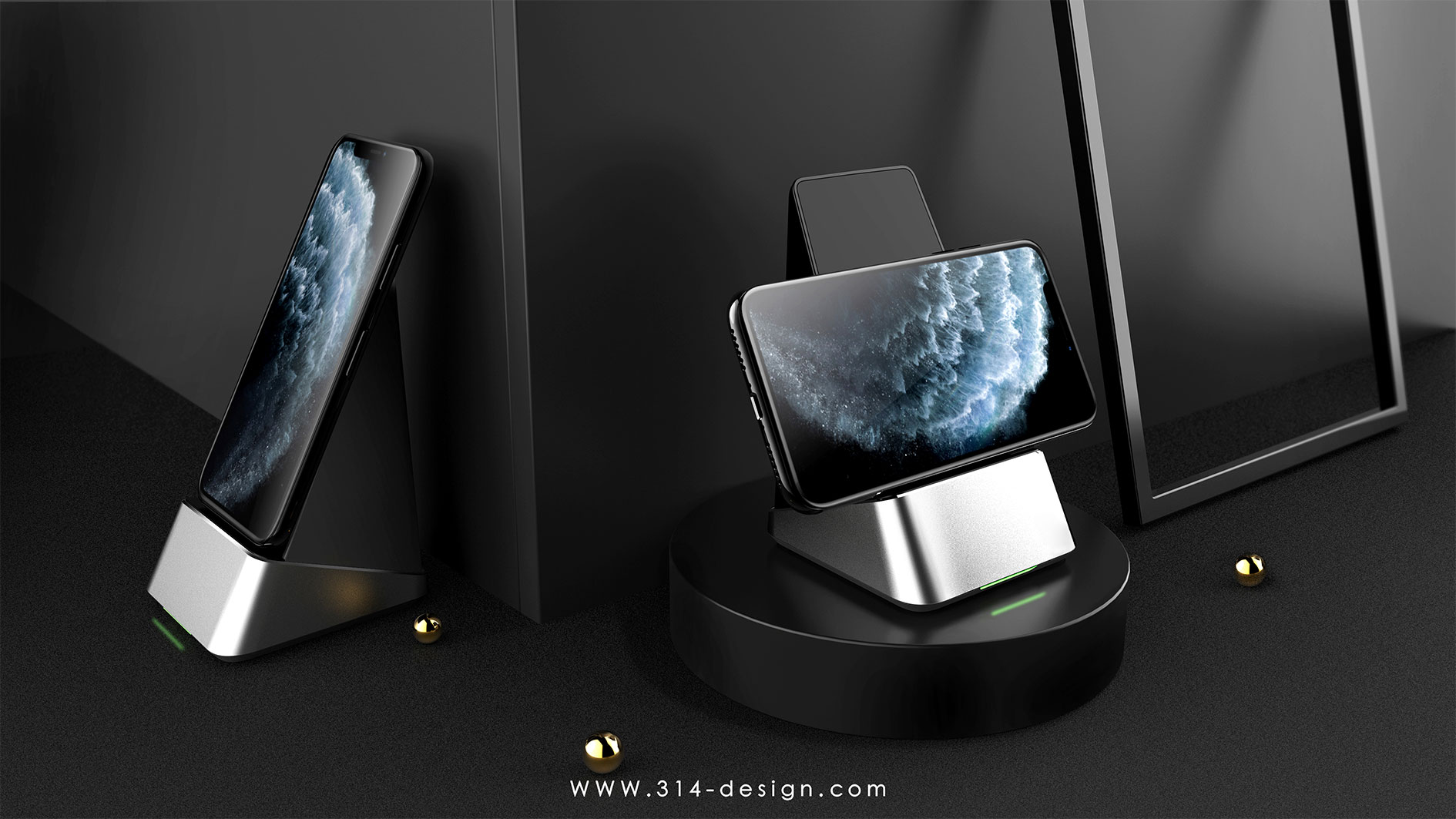 Vertical wireless charging，3C perimeter，Mobile phone peripheral，wireless charger ，Three point thinking design，