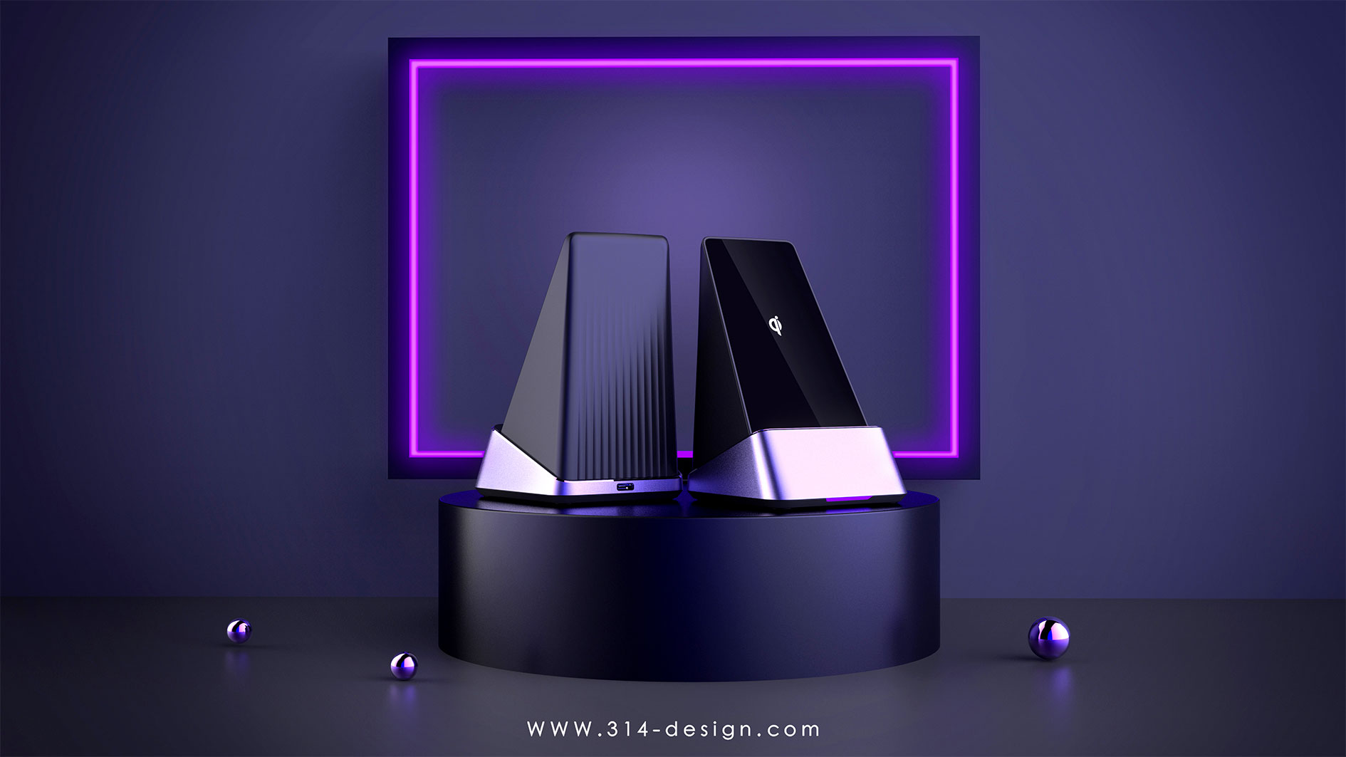 Vertical wireless charging，3C perimeter，Mobile phone peripheral，wireless charger ，Three point thinking design，