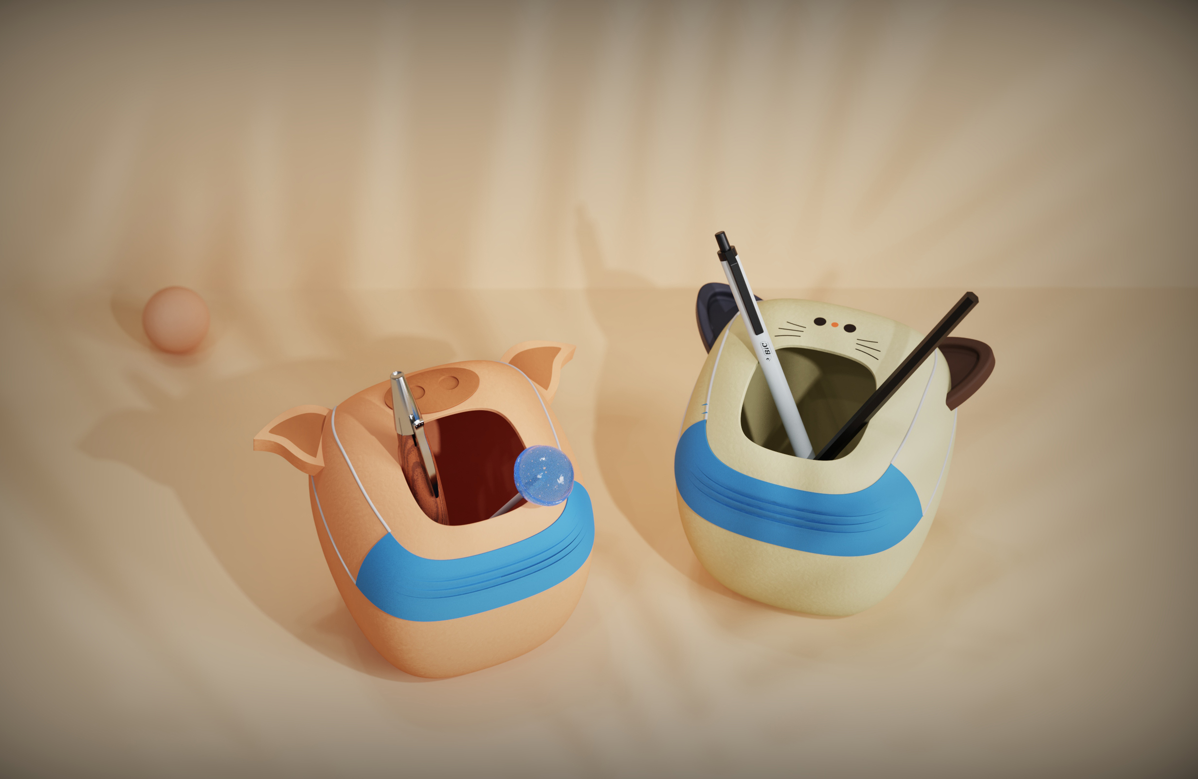 pen container，Fresh and lovely，Simplicity，Stationery design，epidemic situation，Desktop storage，