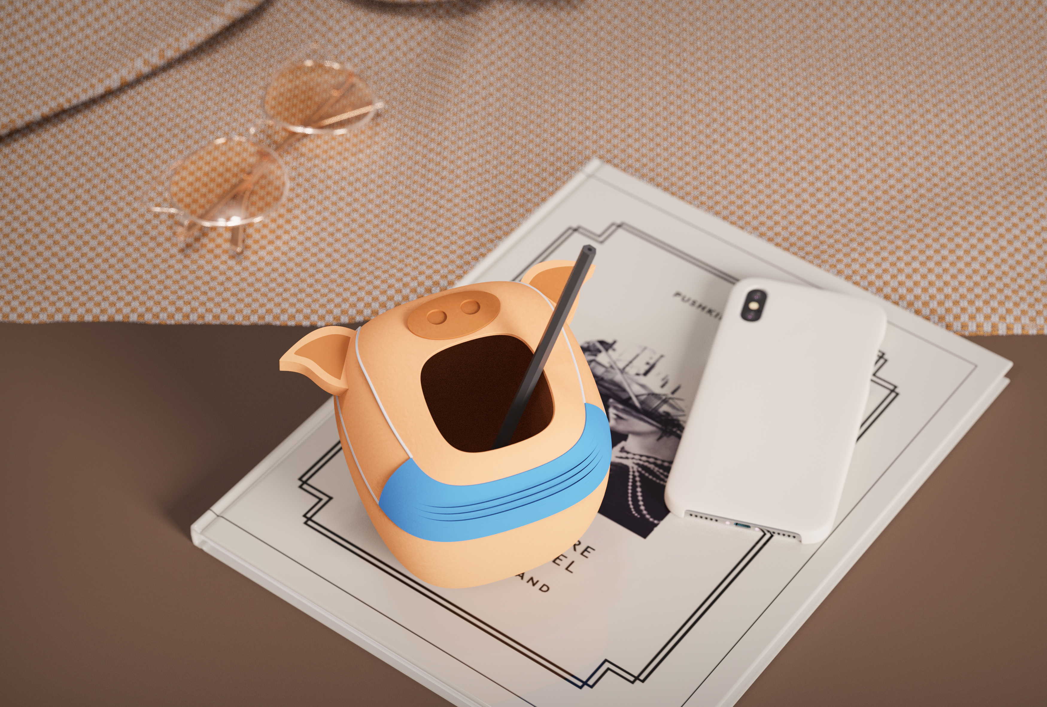 pen container，Fresh and lovely，Simplicity，Stationery design，epidemic situation，Desktop storage，