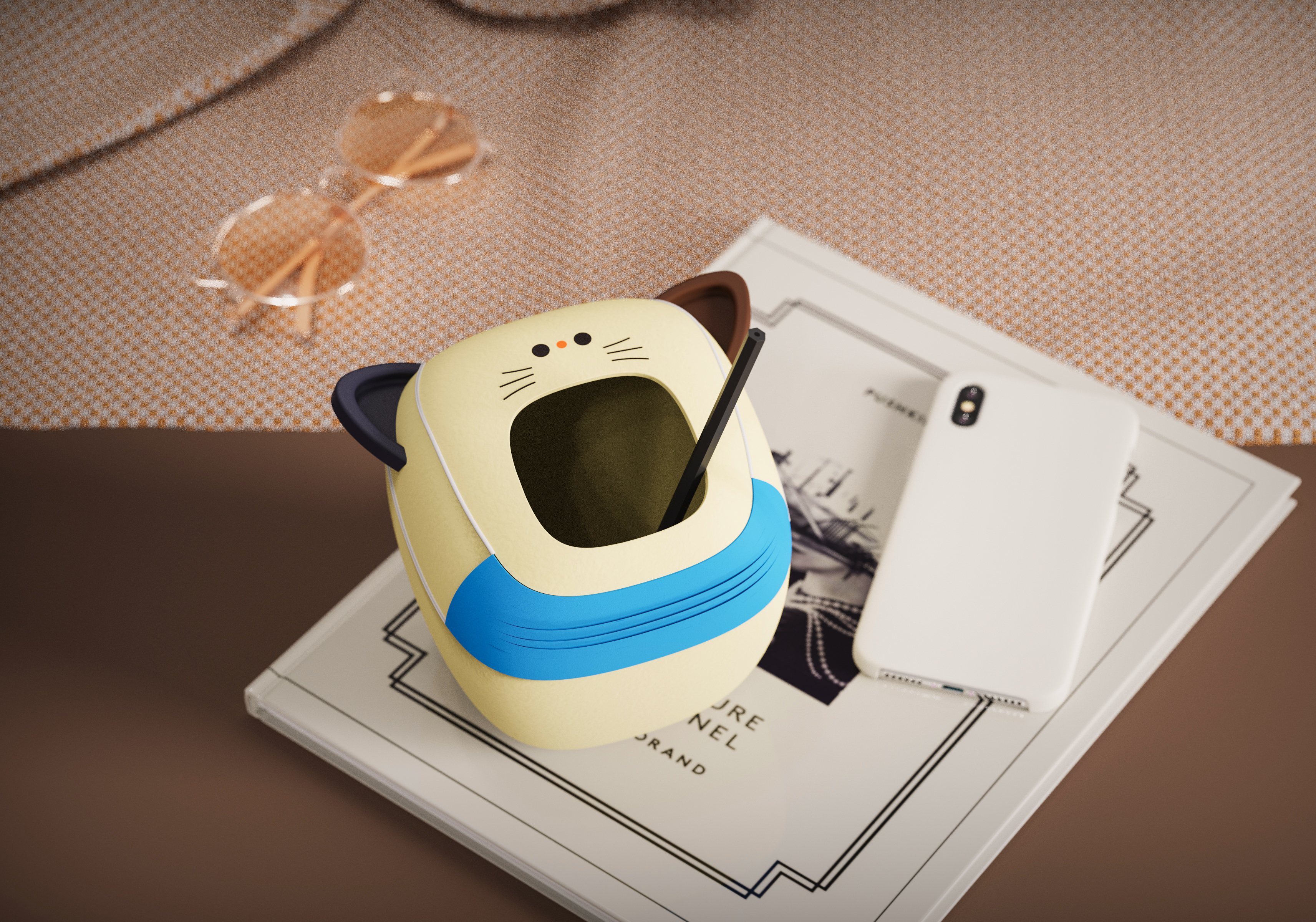 pen container，Fresh and lovely，Simplicity，Stationery design，epidemic situation，Desktop storage，