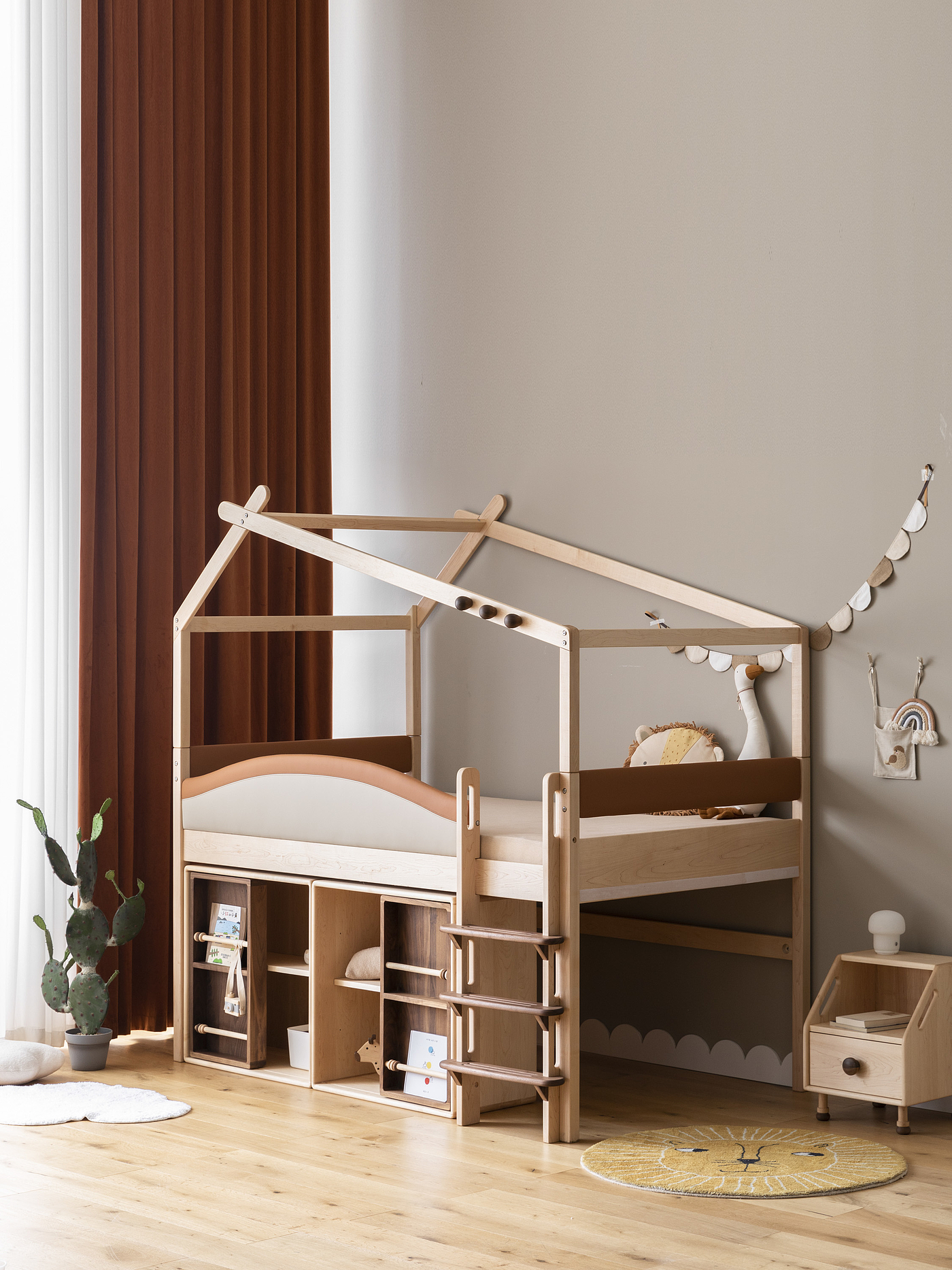 Children's home，Children's furniture，Children bed，Twin room，Children bed，Solid wood bed，Solid wood furniture，