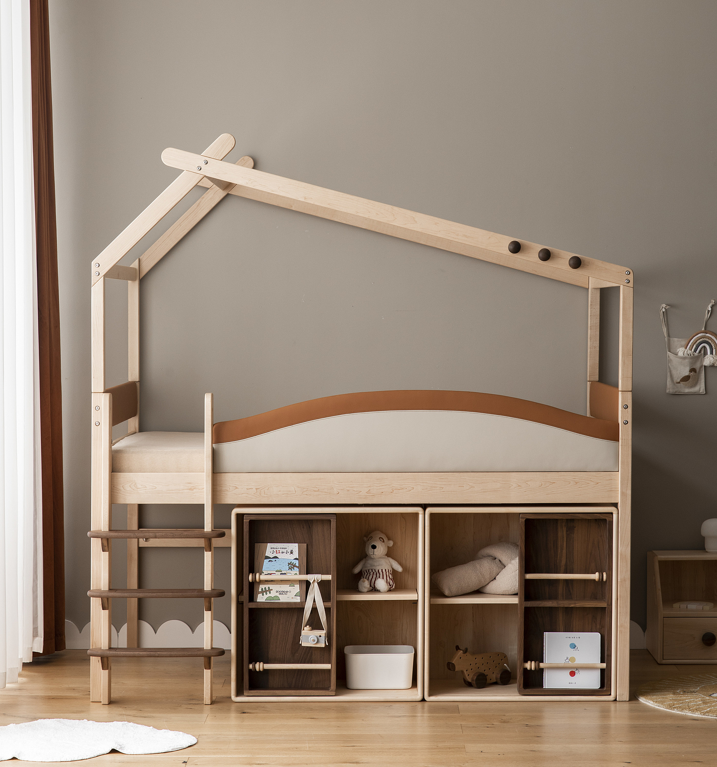 Children's home，Children's furniture，Children bed，Twin room，Children bed，Solid wood bed，Solid wood furniture，