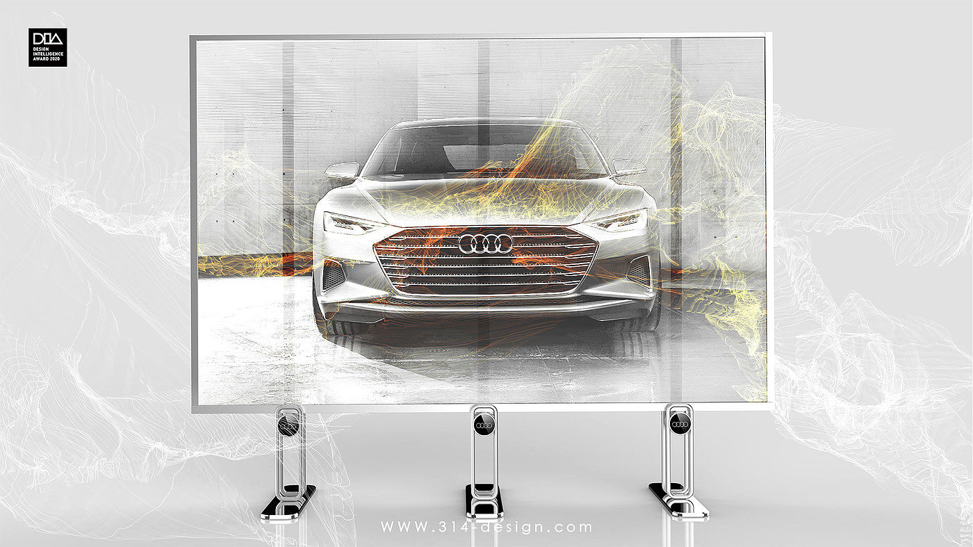 LED display screen，Transparent screen，audi，Three point thinking design，