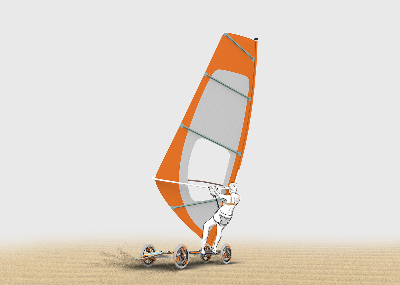 sandy beach，Skate，Sailboat，Outdoor equipment，outdoor sport，