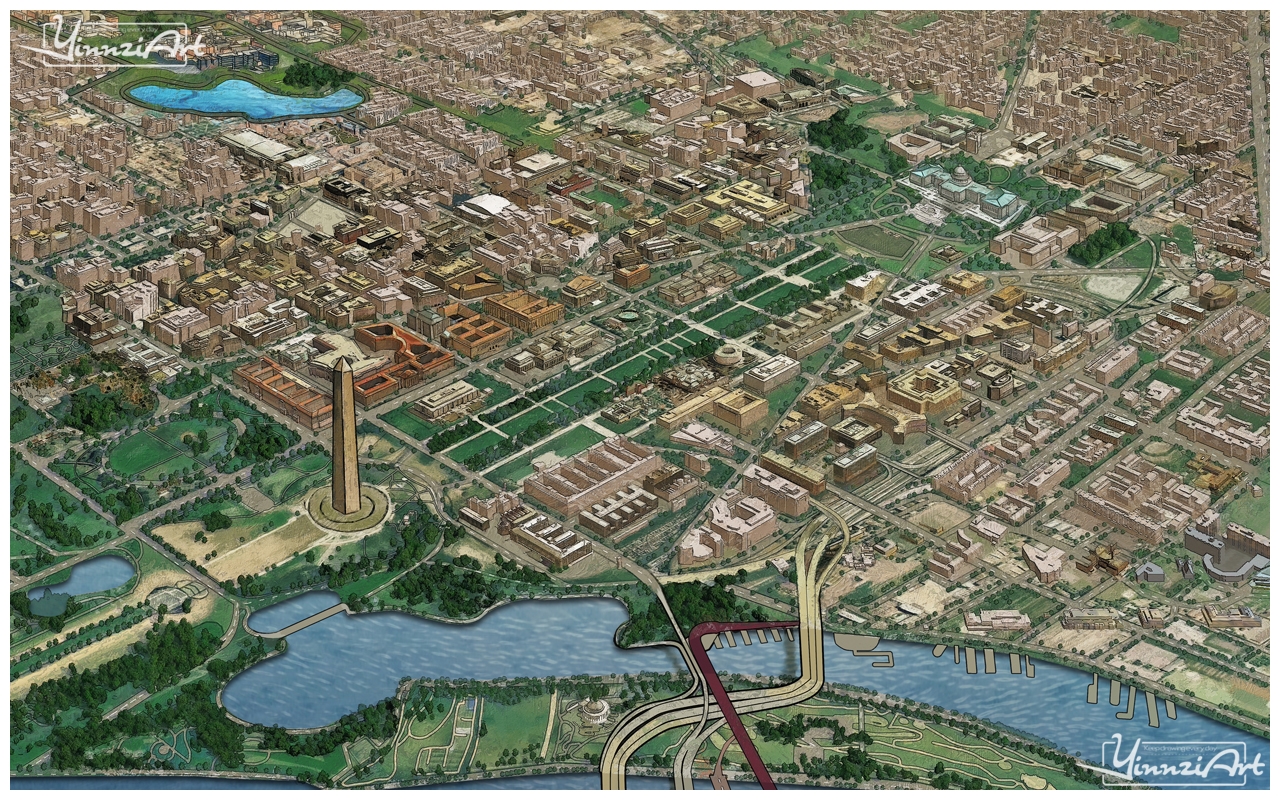 Illustration，Original painting，Game original，City illustration，poster，Map，Jigsaw puzzle，