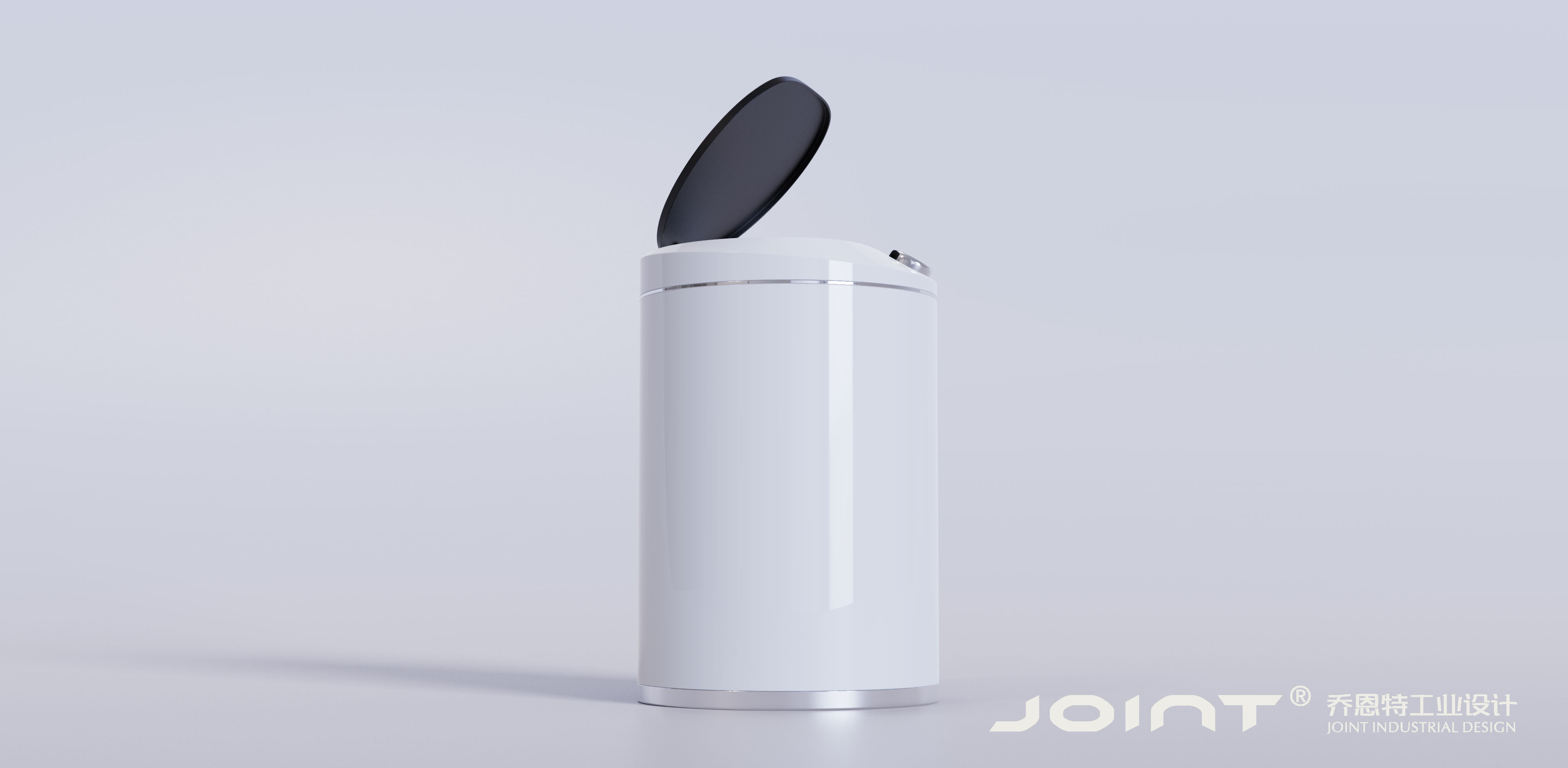 product design，intelligence，trash can，white，Simplicity，