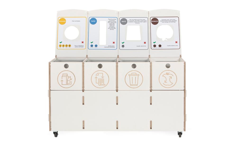 Container W4，Garbage sorting station，trash can，2021 red dot product design award，