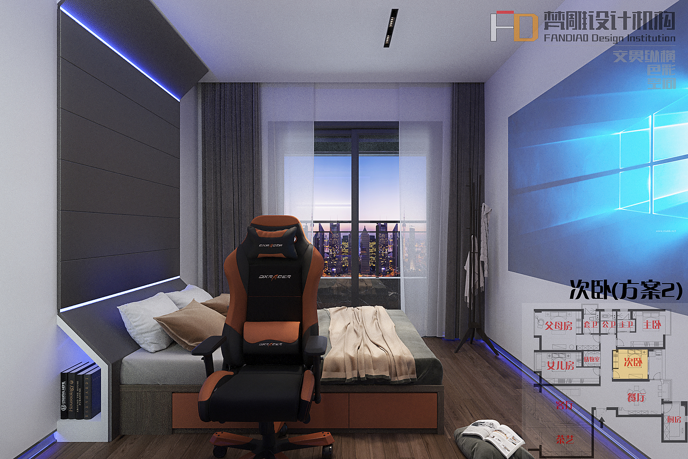 E-sports room, sense of science and technology，