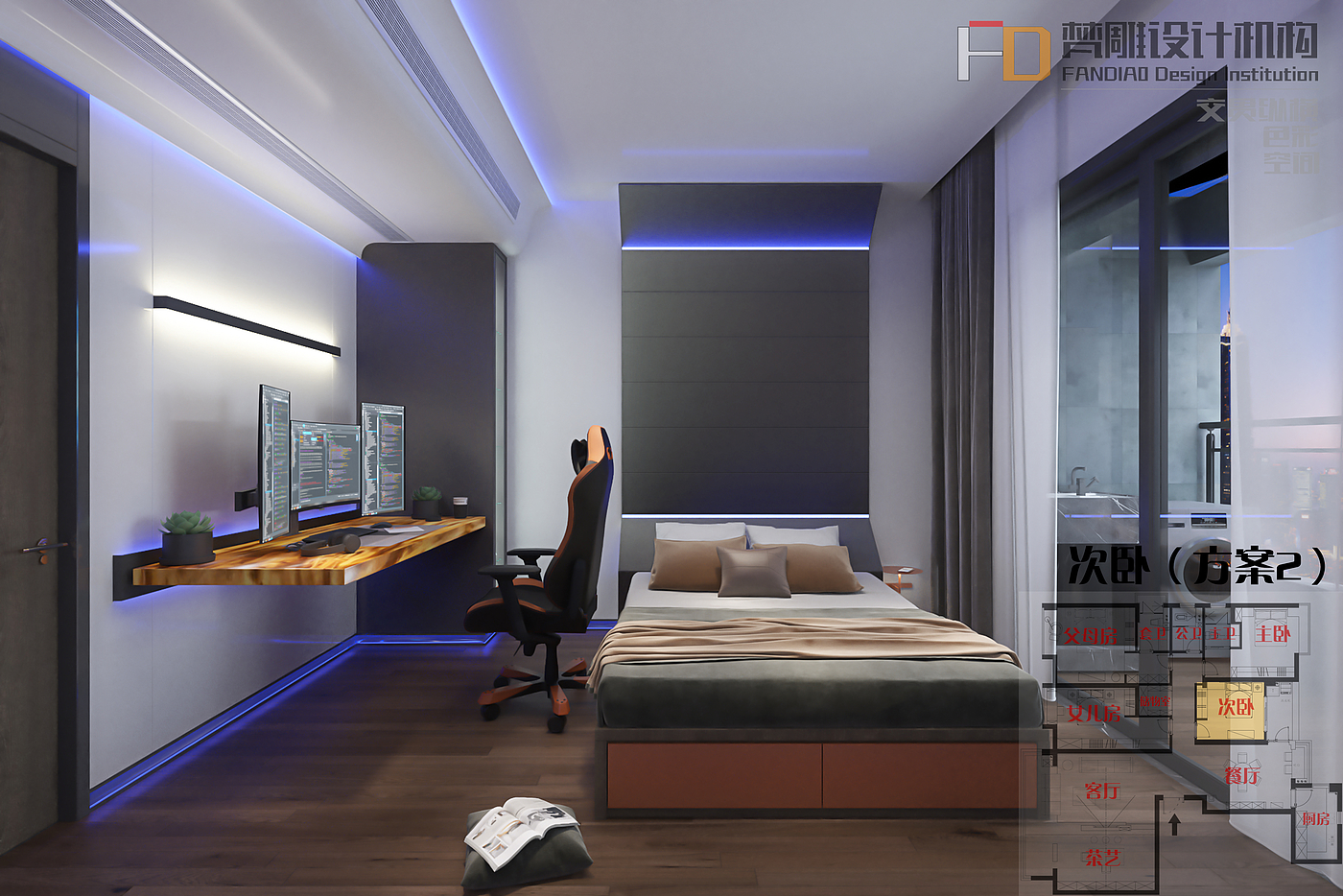 E-sports room, sense of science and technology，