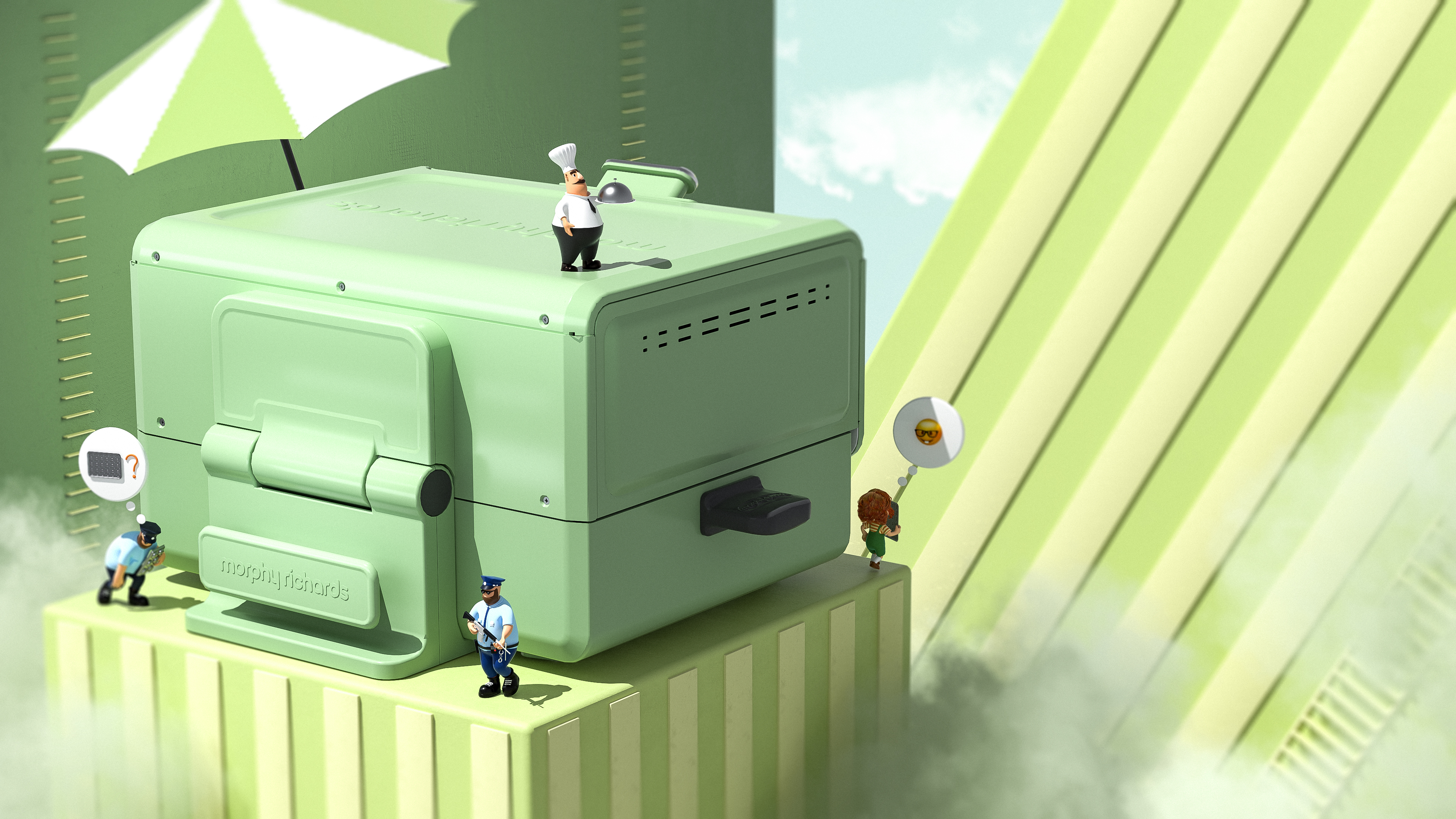 Multifunctional pot，Frying pan，Air fryer，oven，barbecue，baking，Nanfeng industrial design，