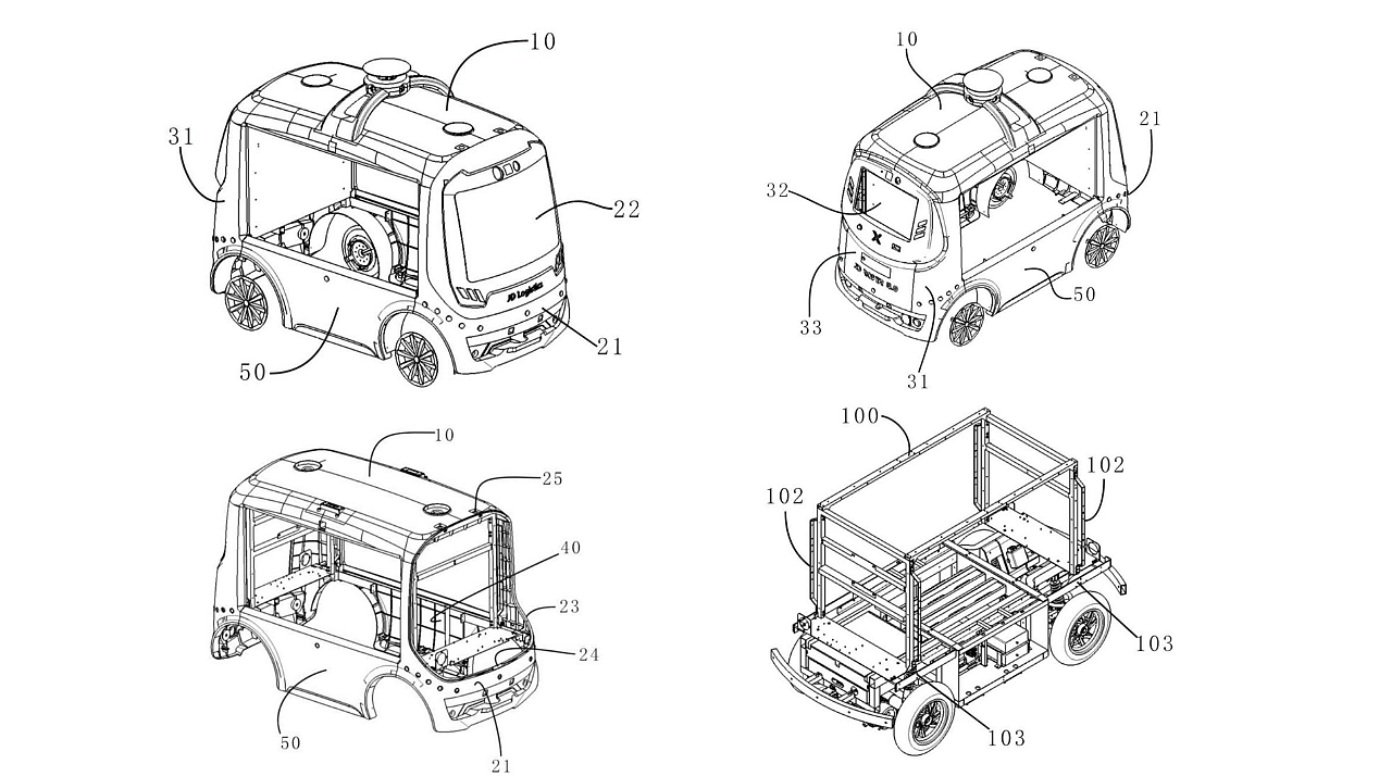 Delivery truck，JD.COM，modularization，automatic，2021 red dot product design award，