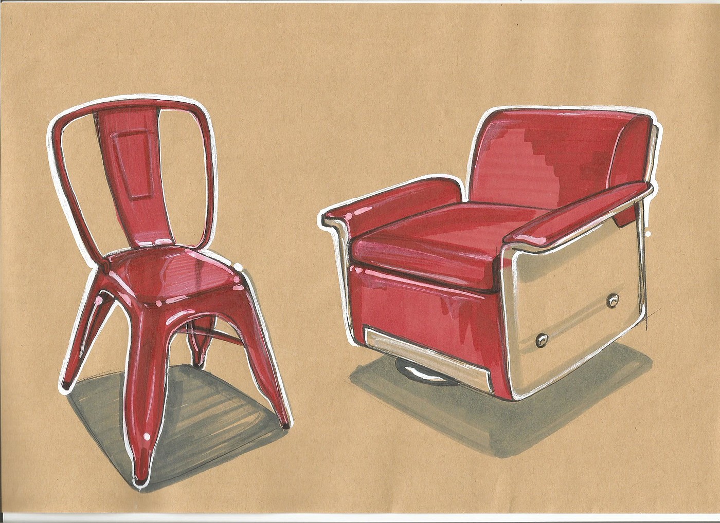 industrial design，Hand drawn，Student works，