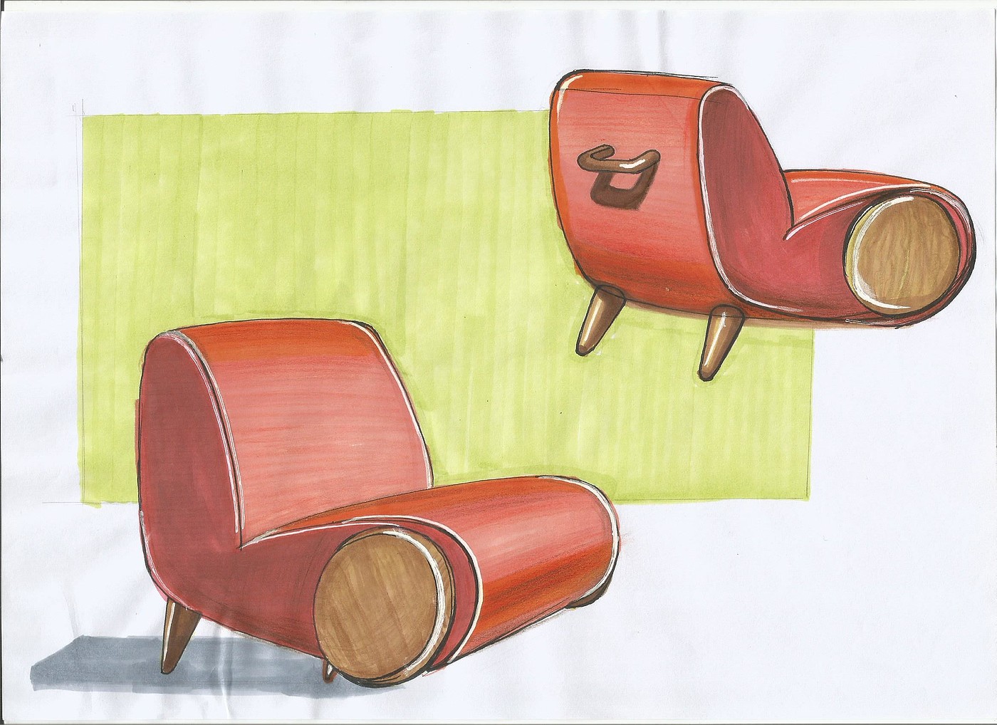 industrial design，Hand drawn，Student works，