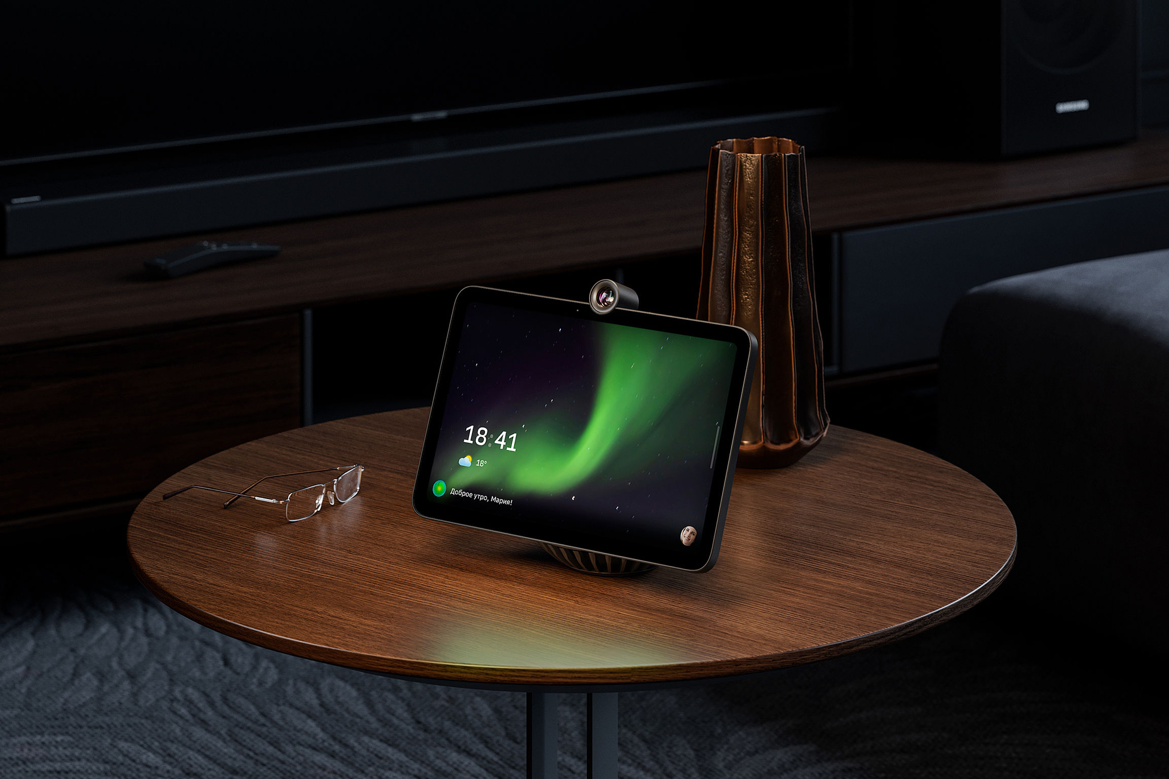 Intelligent display，multi-function，Virtual assistant function，2021 red dot product design award，