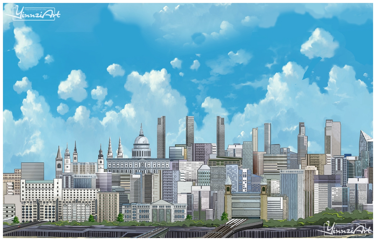 Illustration，Original painting，Game original，City illustration，poster，Map，Jigsaw puzzle，