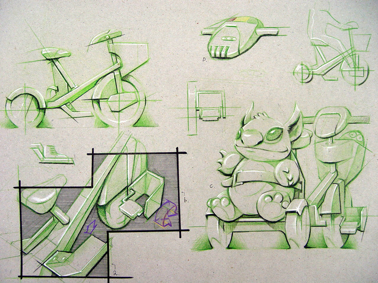 Hand drawn，product，Line，Colored lead，