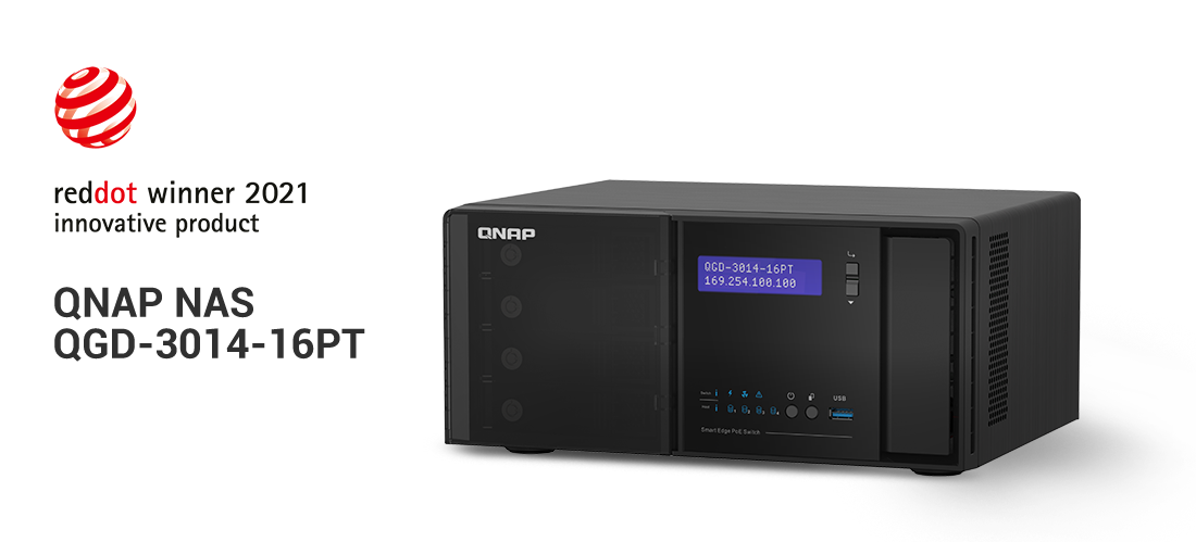 2021 red dot product design award，QGD-3014-16EN，Poe switch，