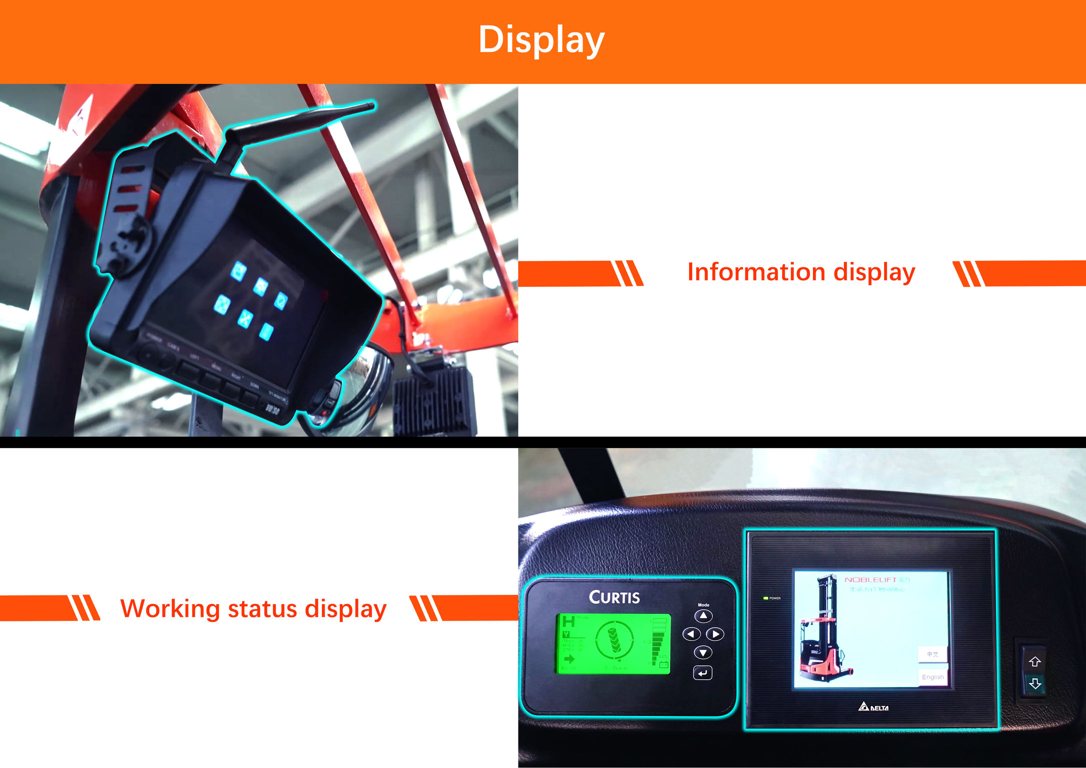 Order picking truck，Forklift，high stability ，Ergonomics，2021 red dot product design award，