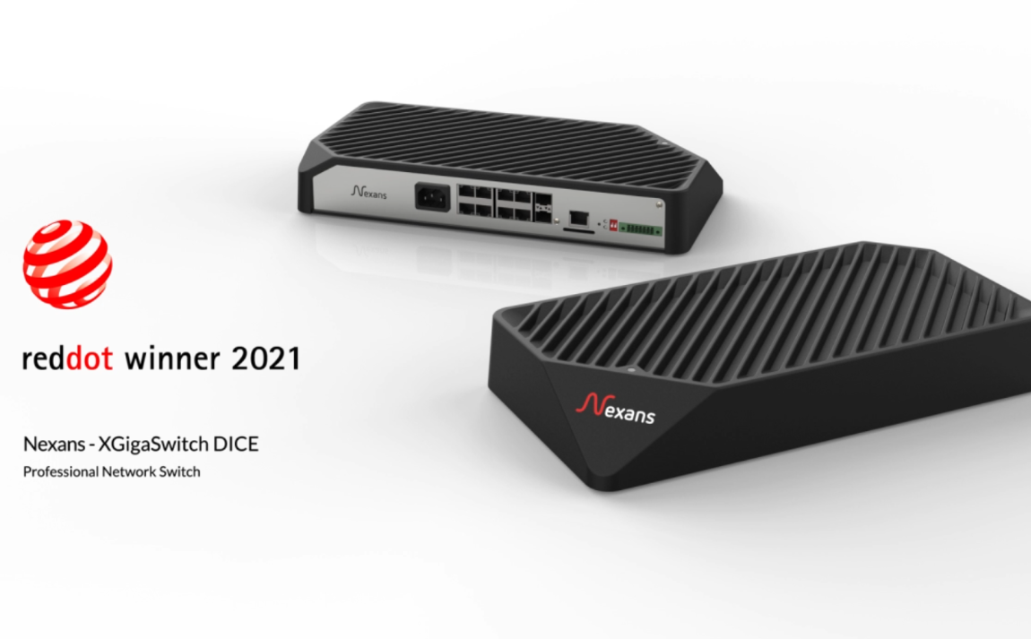 network switch ，low power consumption，black，2021 red dot product design award，