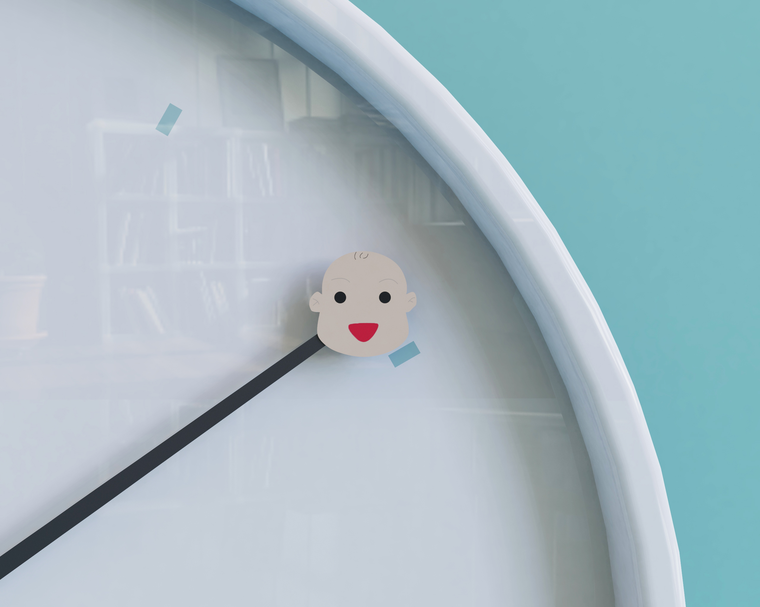 Clock design，Logo design，Child clock，Crown hair，Clock products，happy，curiosity，anger，