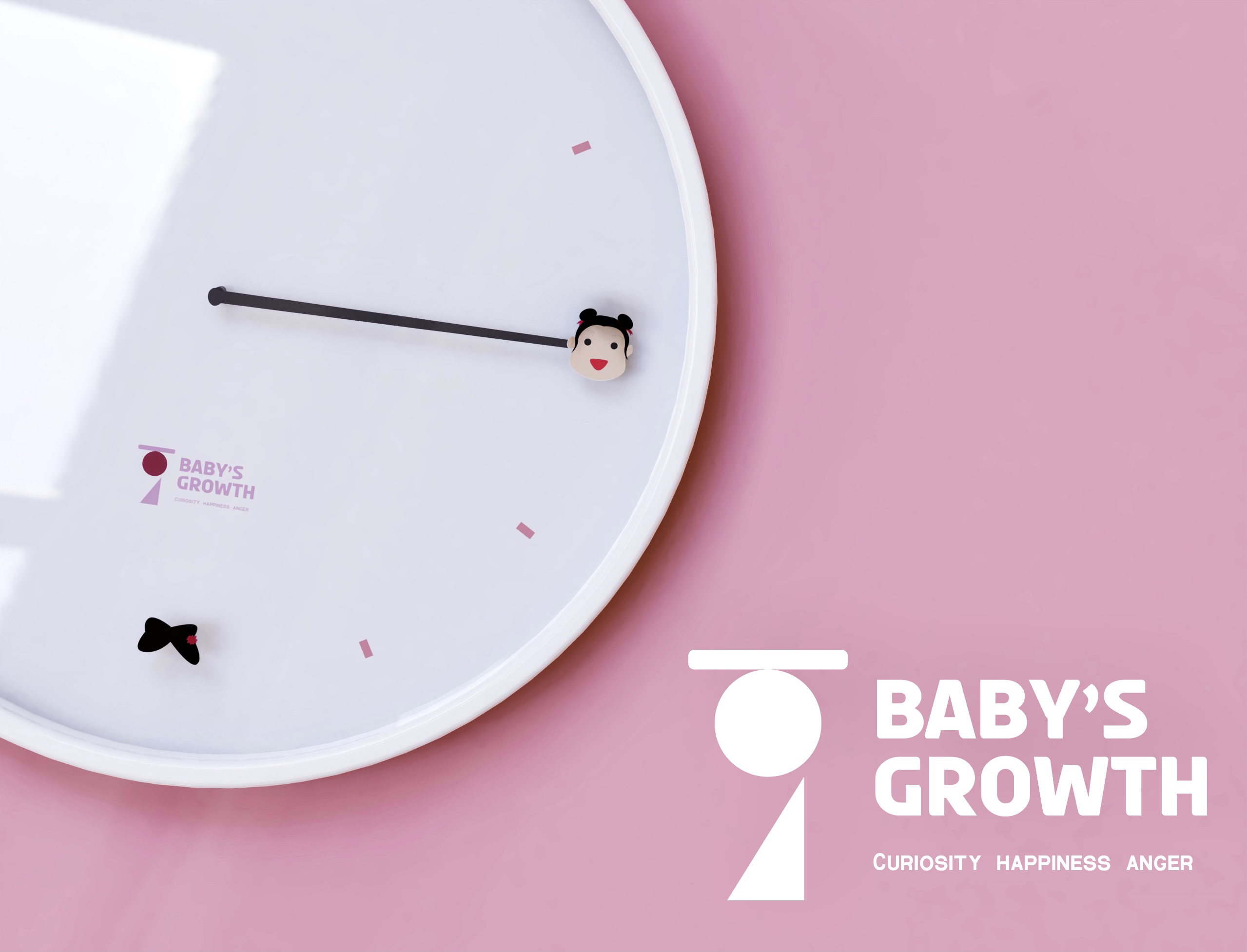 Clock design，Logo design，Child clock，Crown hair，Clock products，happy，curiosity，anger，