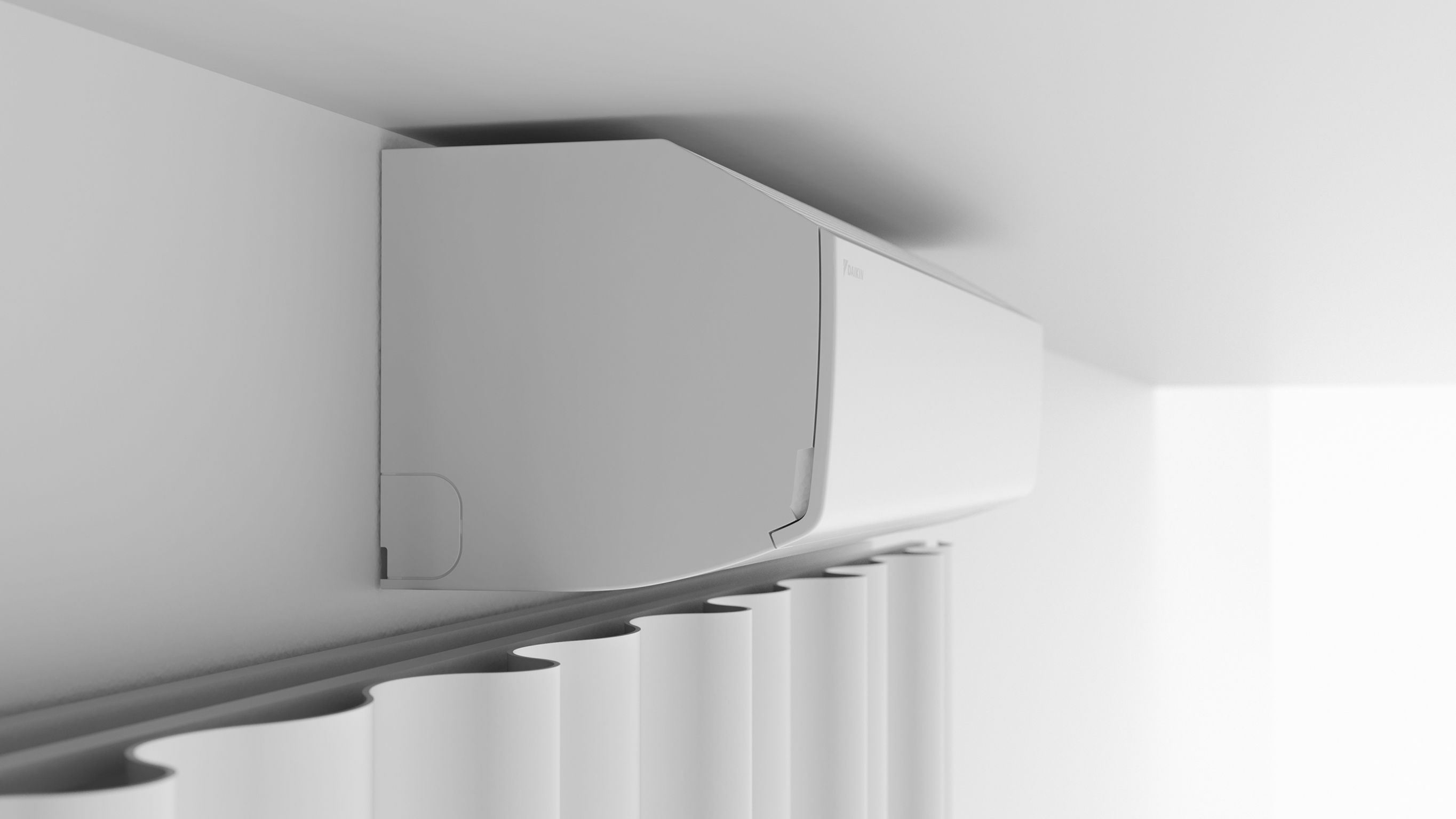 Air conditioning unit，white，Daikin，2021 red dot product design award，
