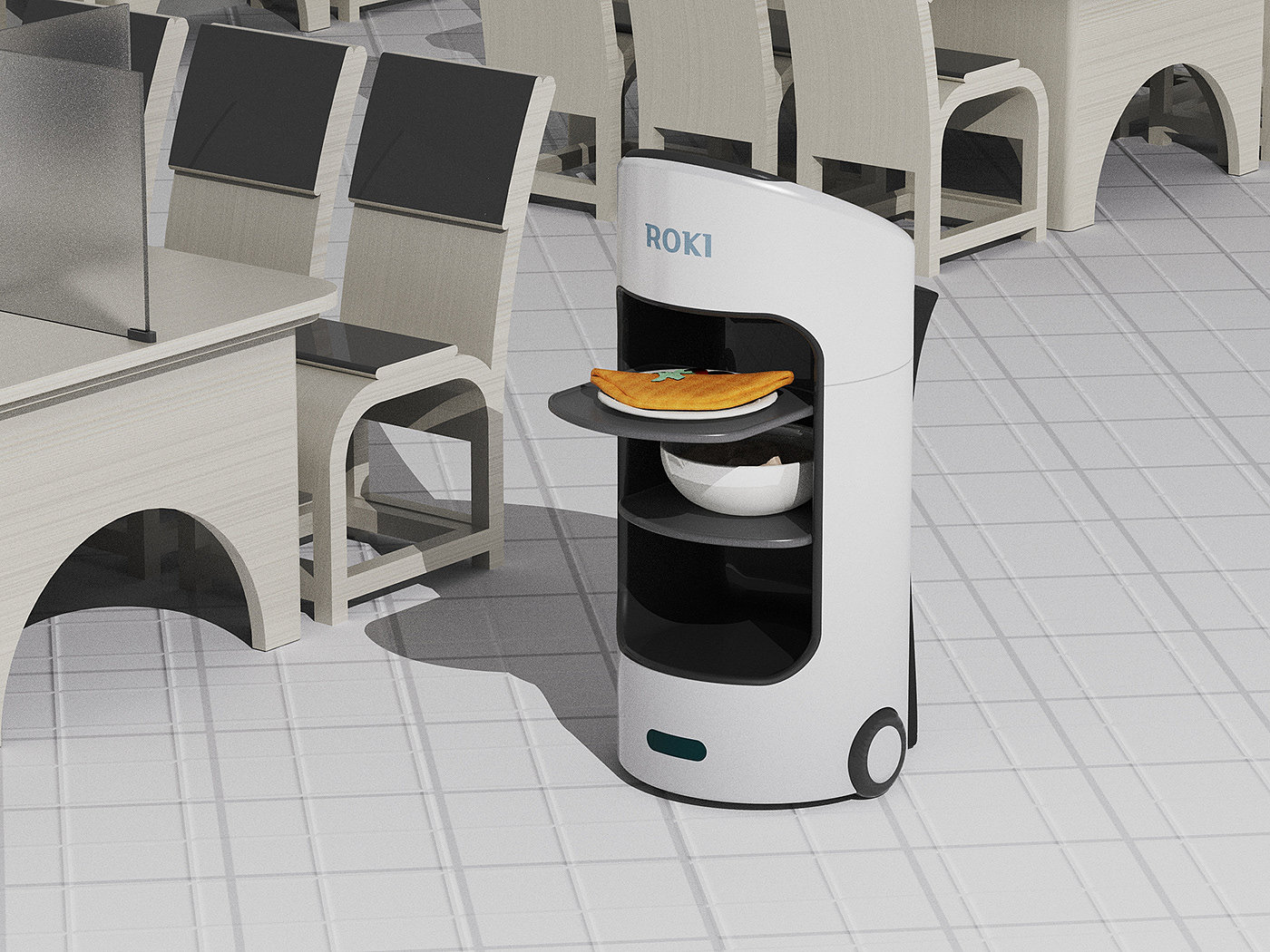 ROKI，intelligent robot，white，