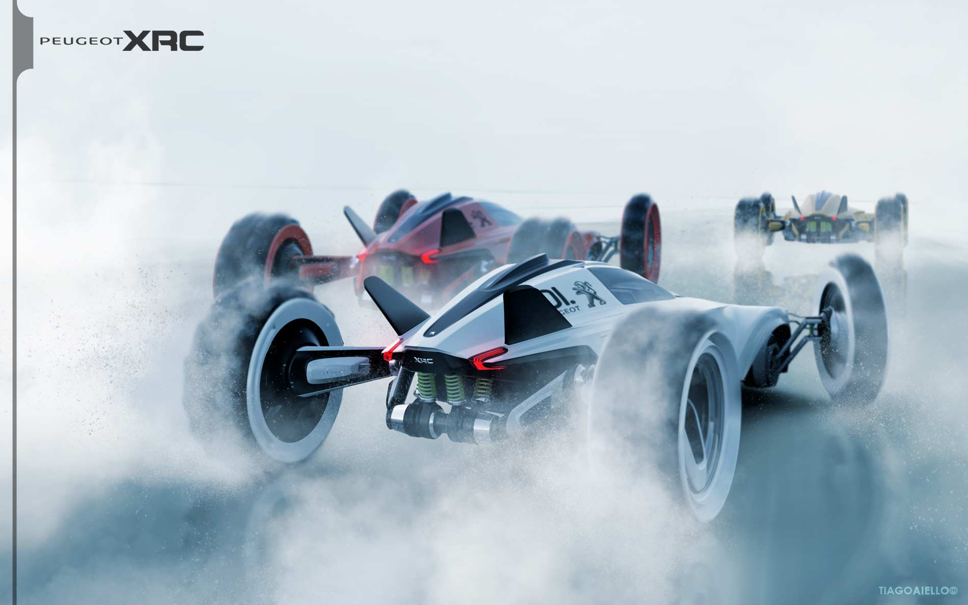 beautiful，automobile，racing，conceptual design，desert，polar region，equation，Peugeot XRC，