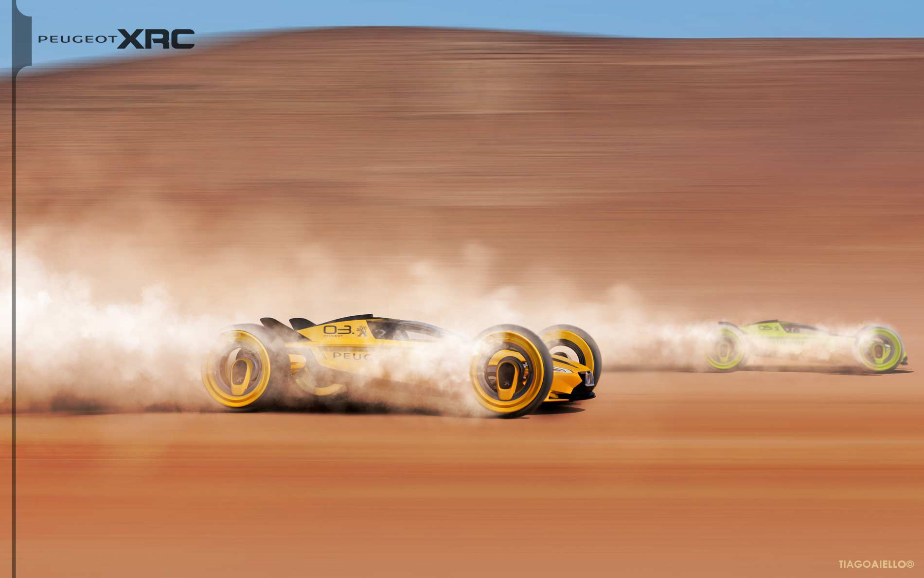 beautiful，automobile，racing，conceptual design，desert，polar region，equation，Peugeot XRC，