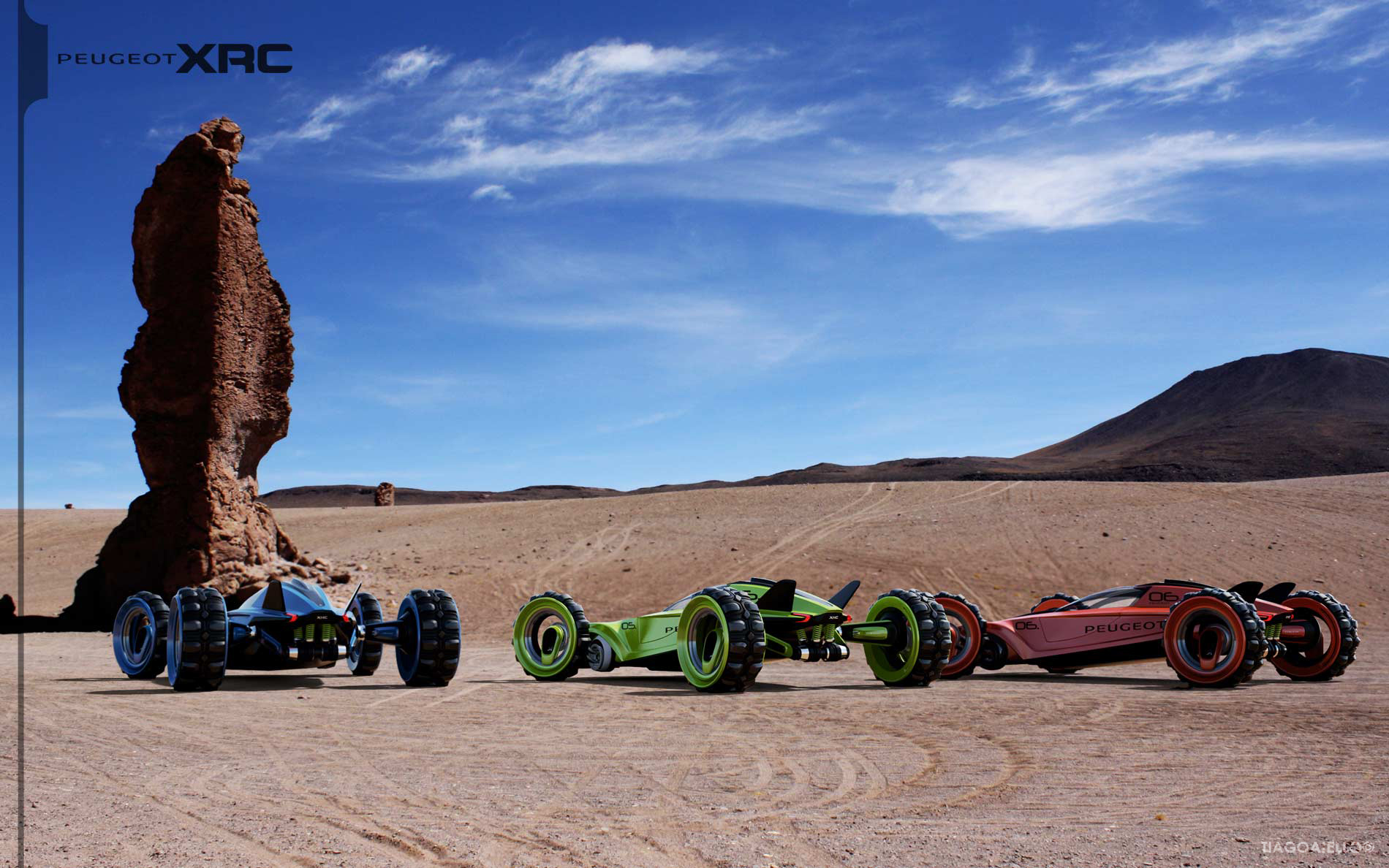 beautiful，automobile，racing，conceptual design，desert，polar region，equation，Peugeot XRC，