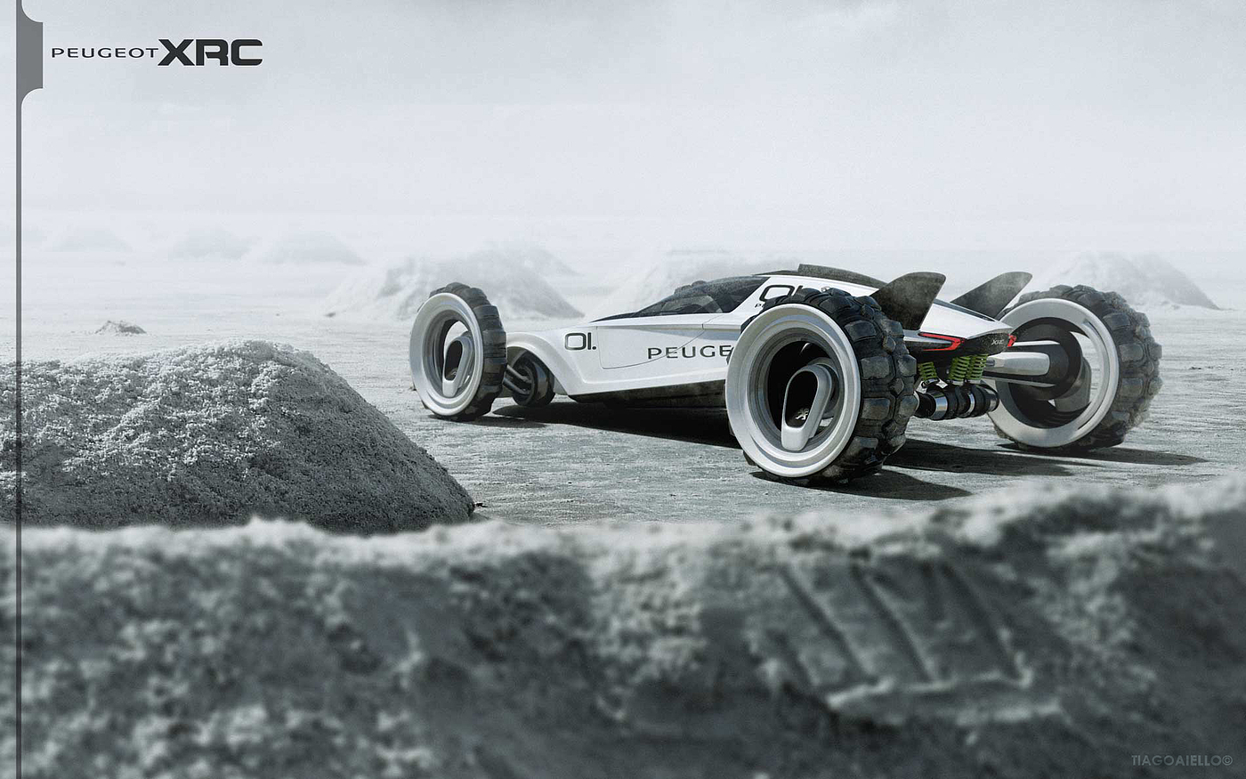 beautiful，automobile，racing，conceptual design，desert，polar region，equation，Peugeot XRC，