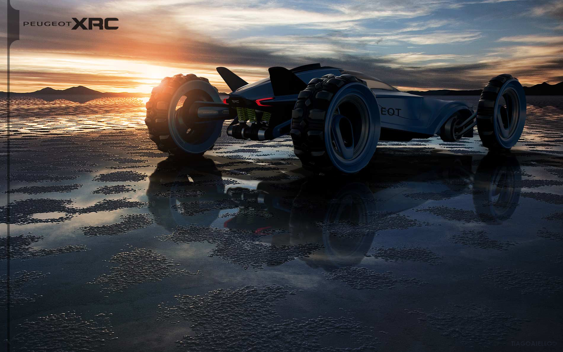 beautiful，automobile，racing，conceptual design，desert，polar region，equation，Peugeot XRC，